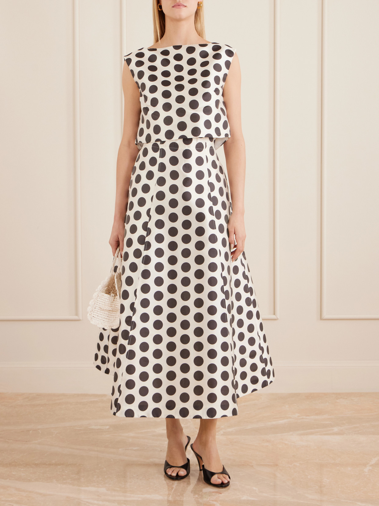 Richard Cropped Polka-Dot Top