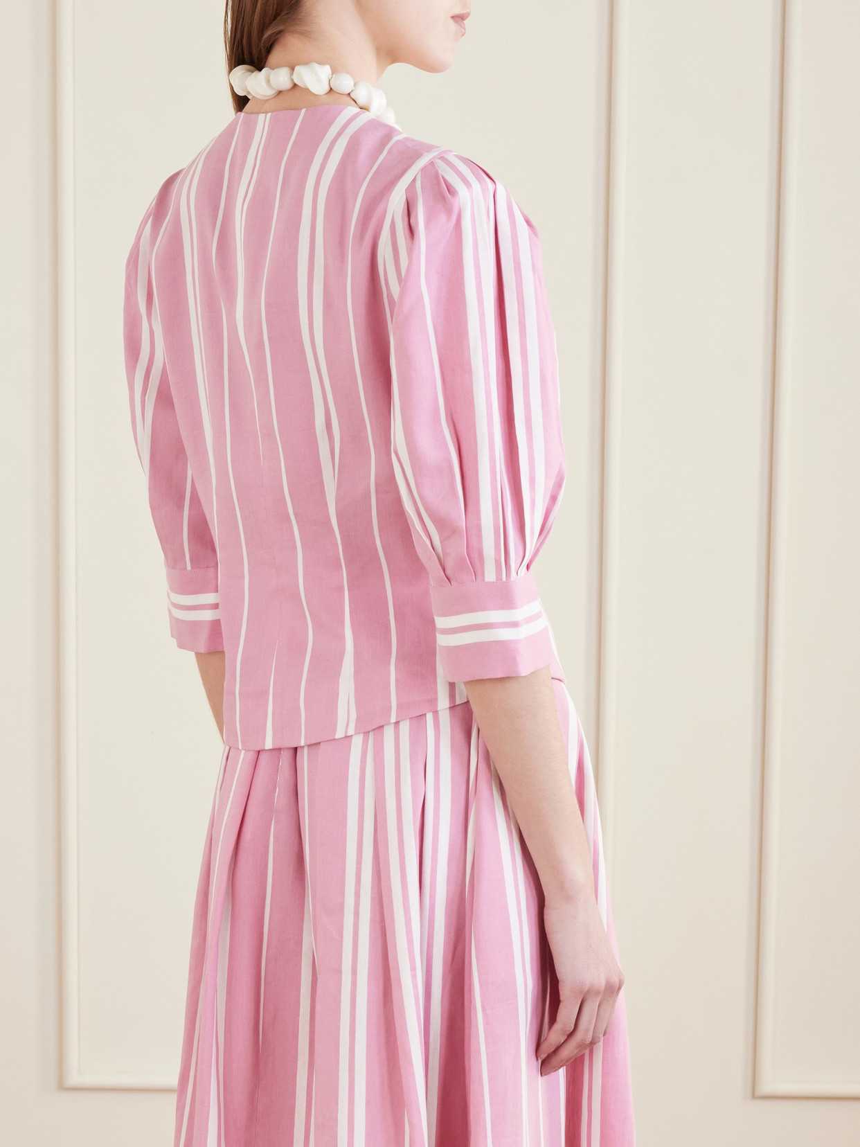 Jasper Striped Cotton And Linen-Blend Blouse