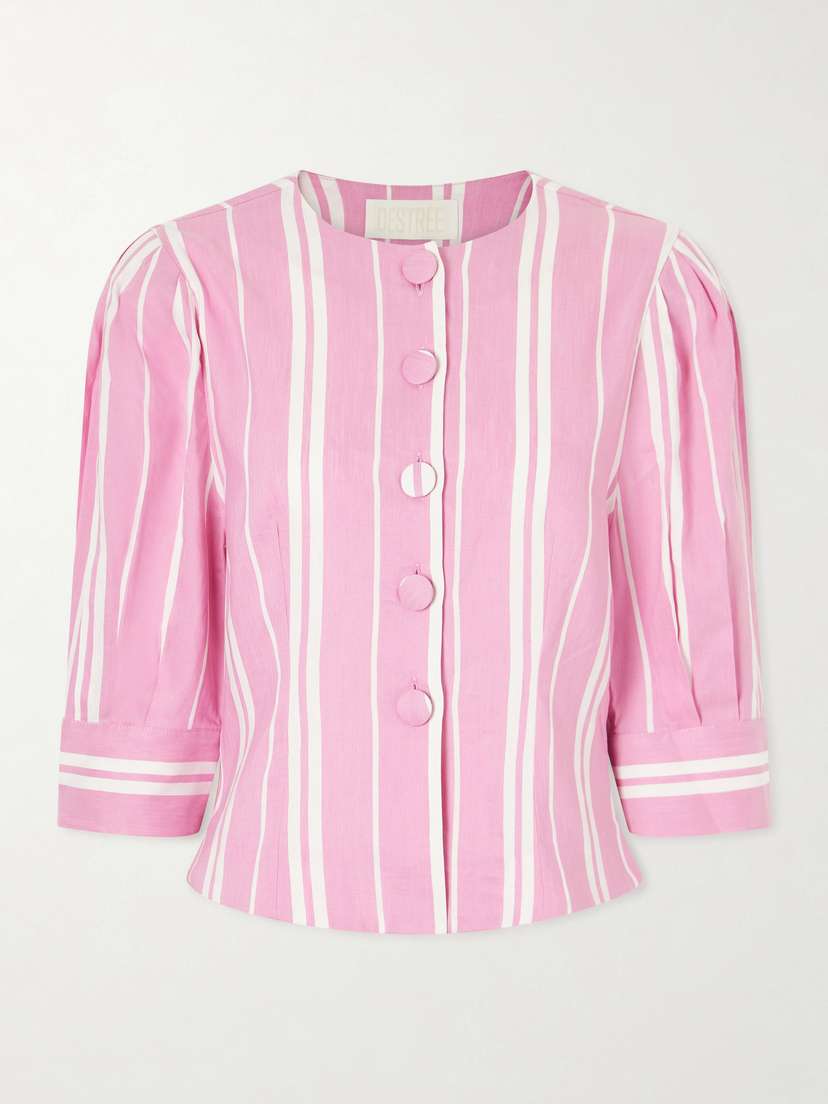 DESTREE Jasper Striped Cotton, Tencel™ And Linen-blend