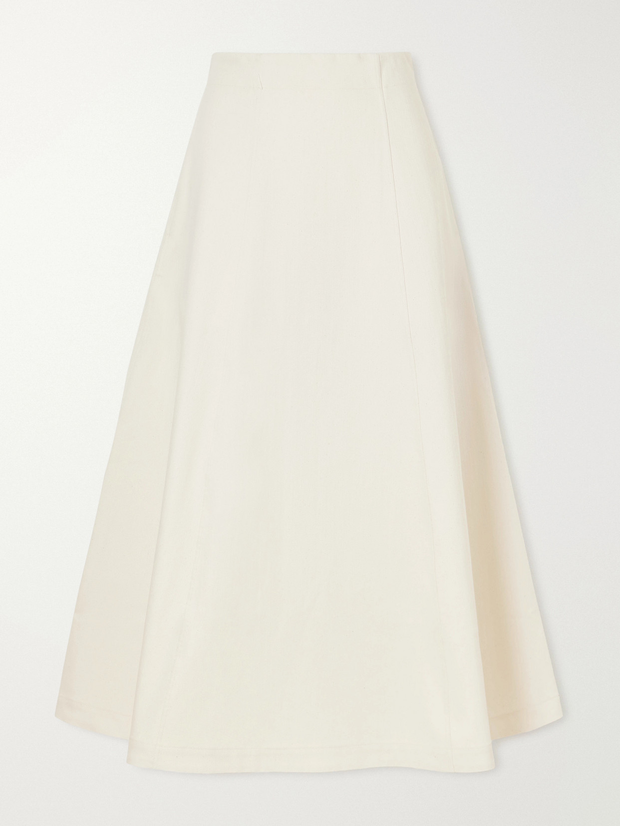 D'estree India Denim Midi Skirt In Neutral