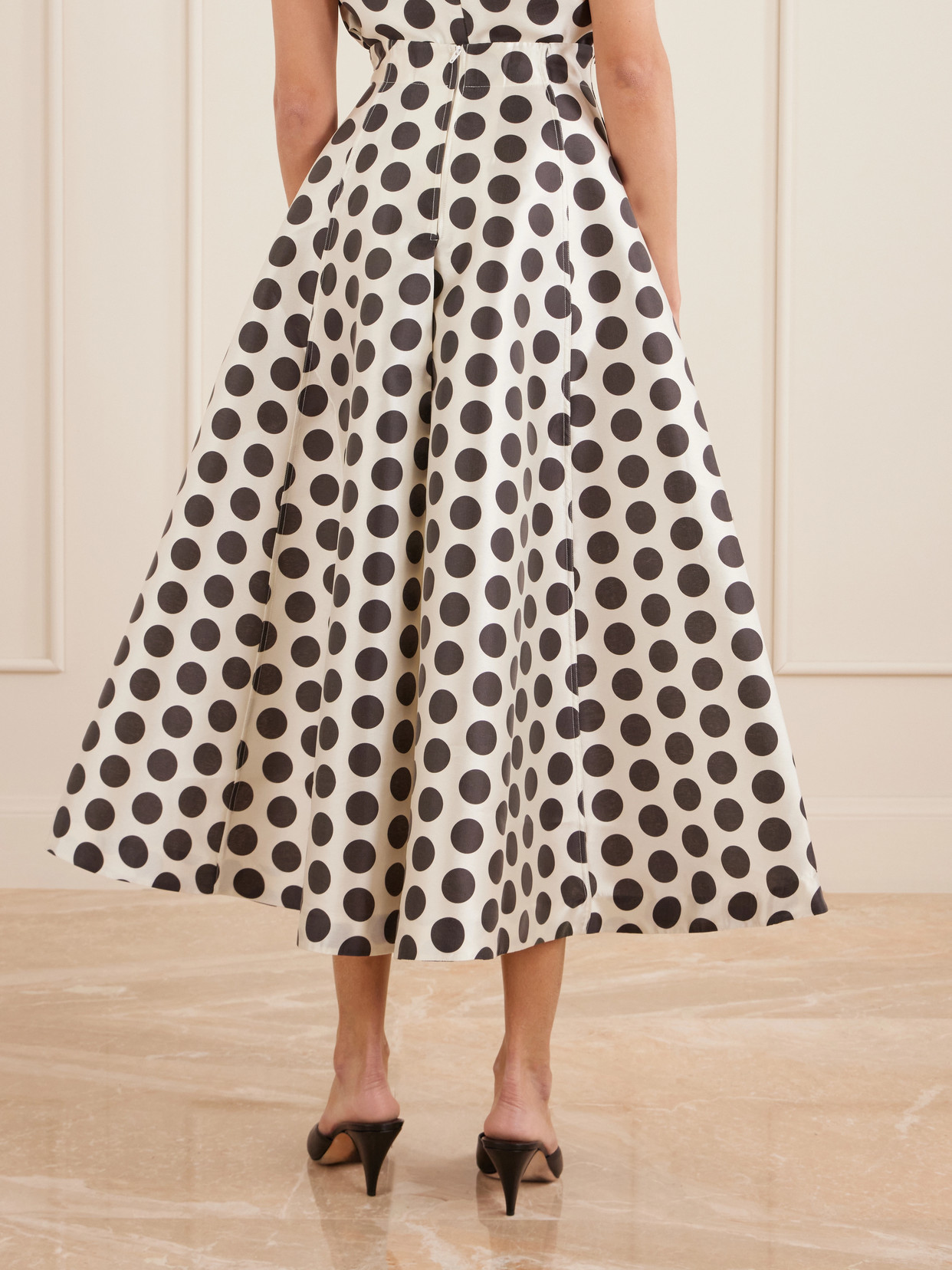 India Paneled Polka-Dot Midi