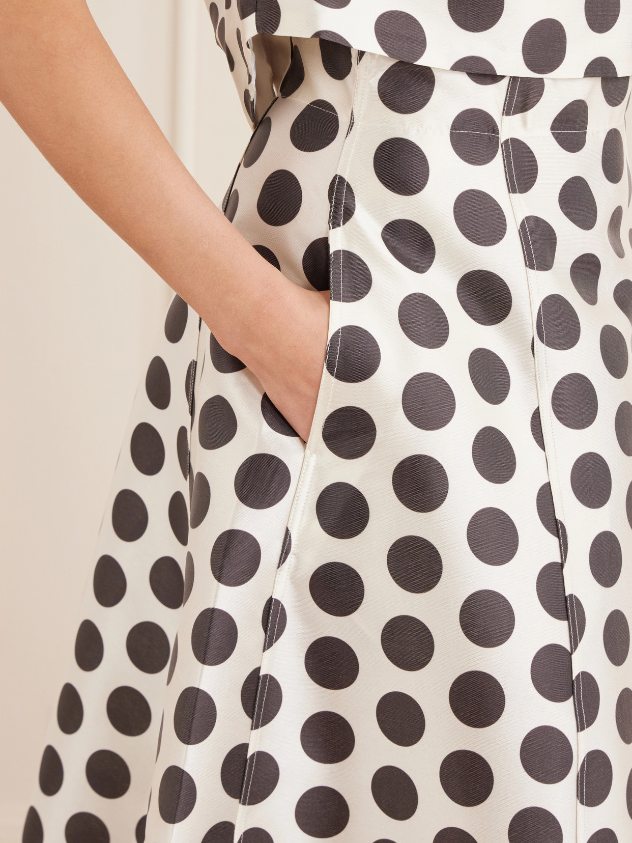 India Paneled Polka-Dot Midi