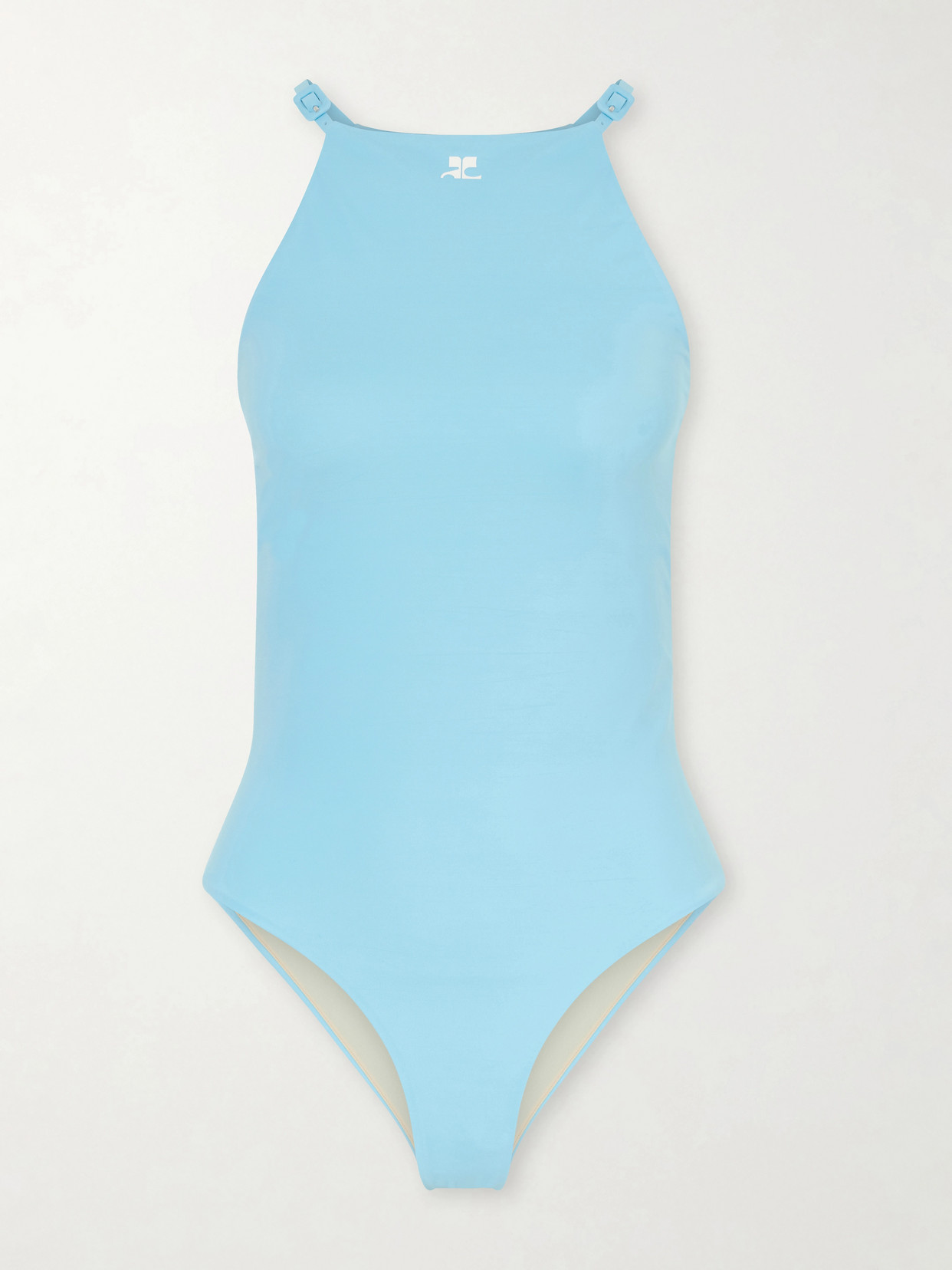 Courrèges Cut-out Swimsuit In Blue
