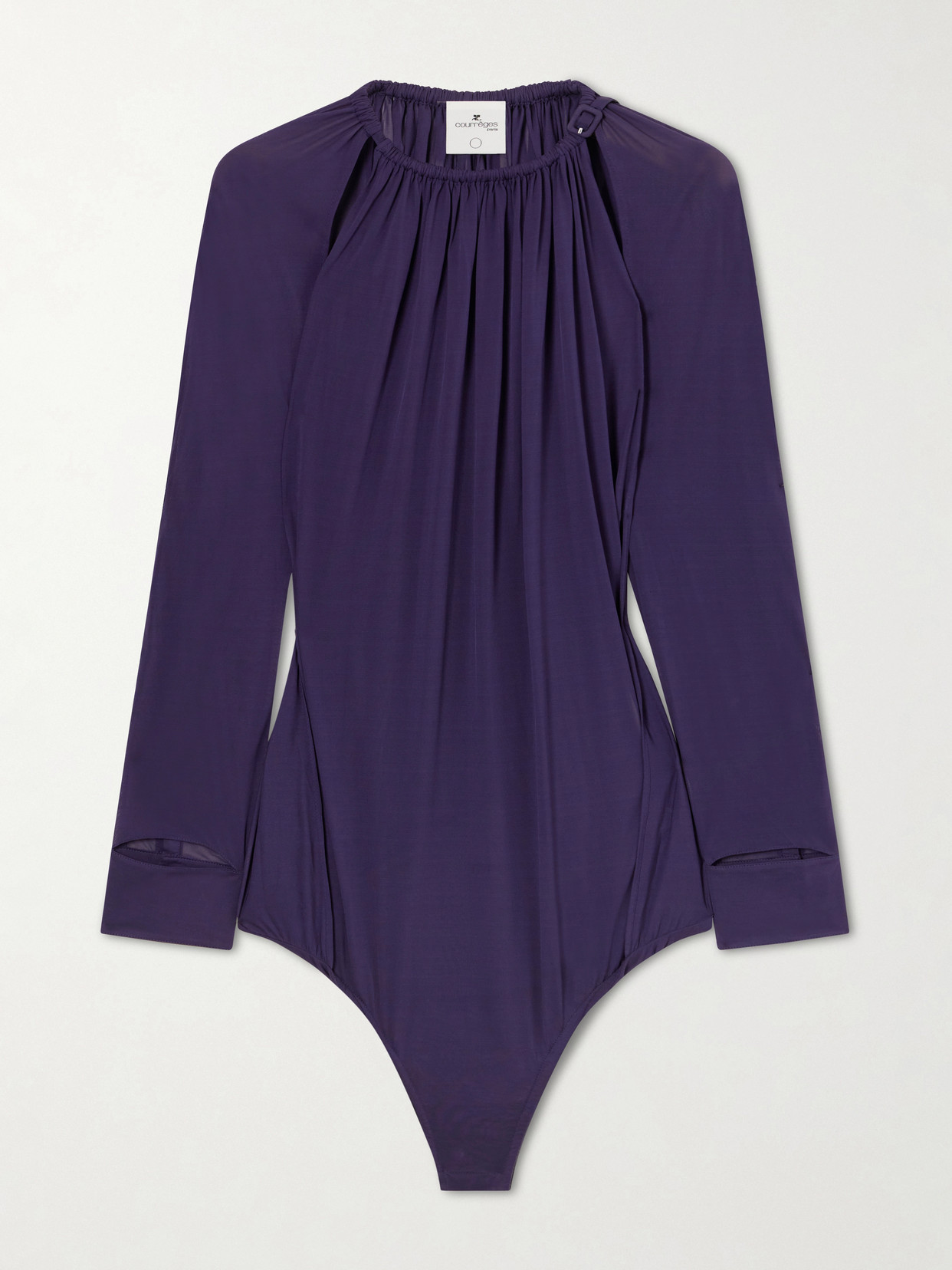 Courrèges Cut-out Jersey Bodysuit In Purple