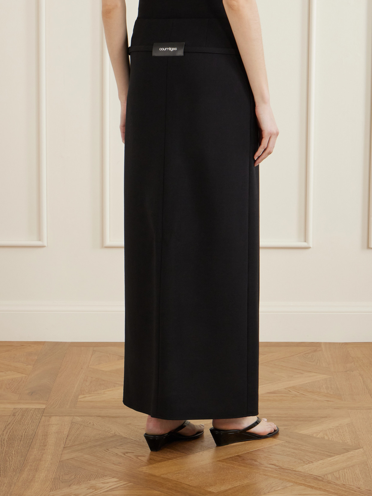 Belted Wool-Blend Maxi
