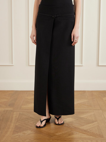 Courrèges Belted wool-blend maxi skirt