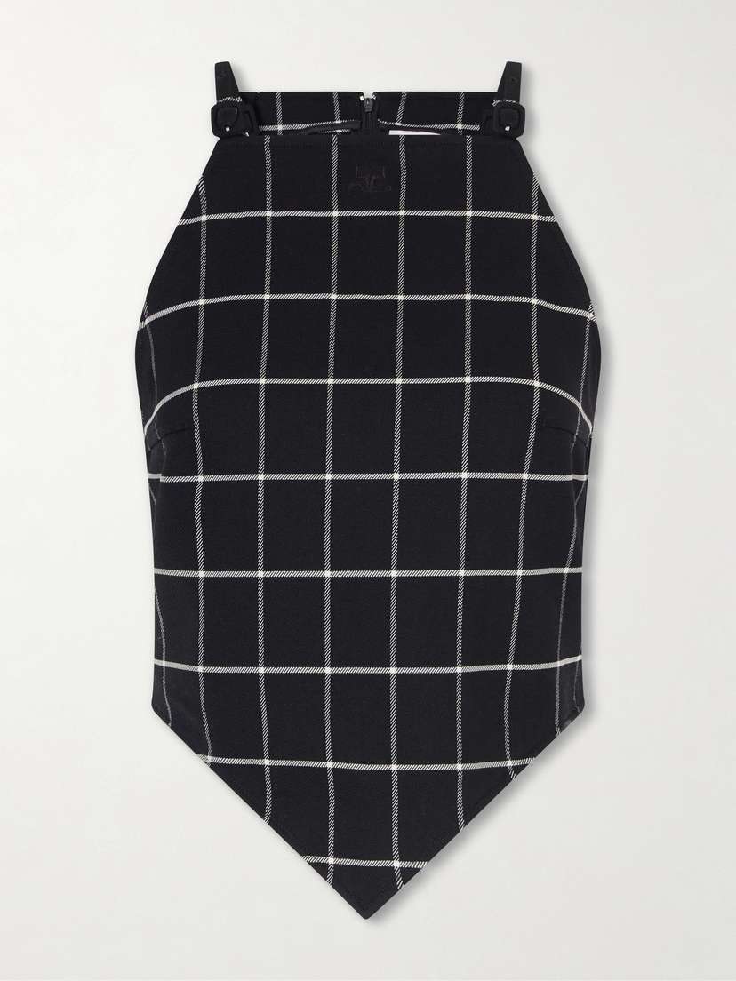 Courreges Checked Wool-blend Tank Top