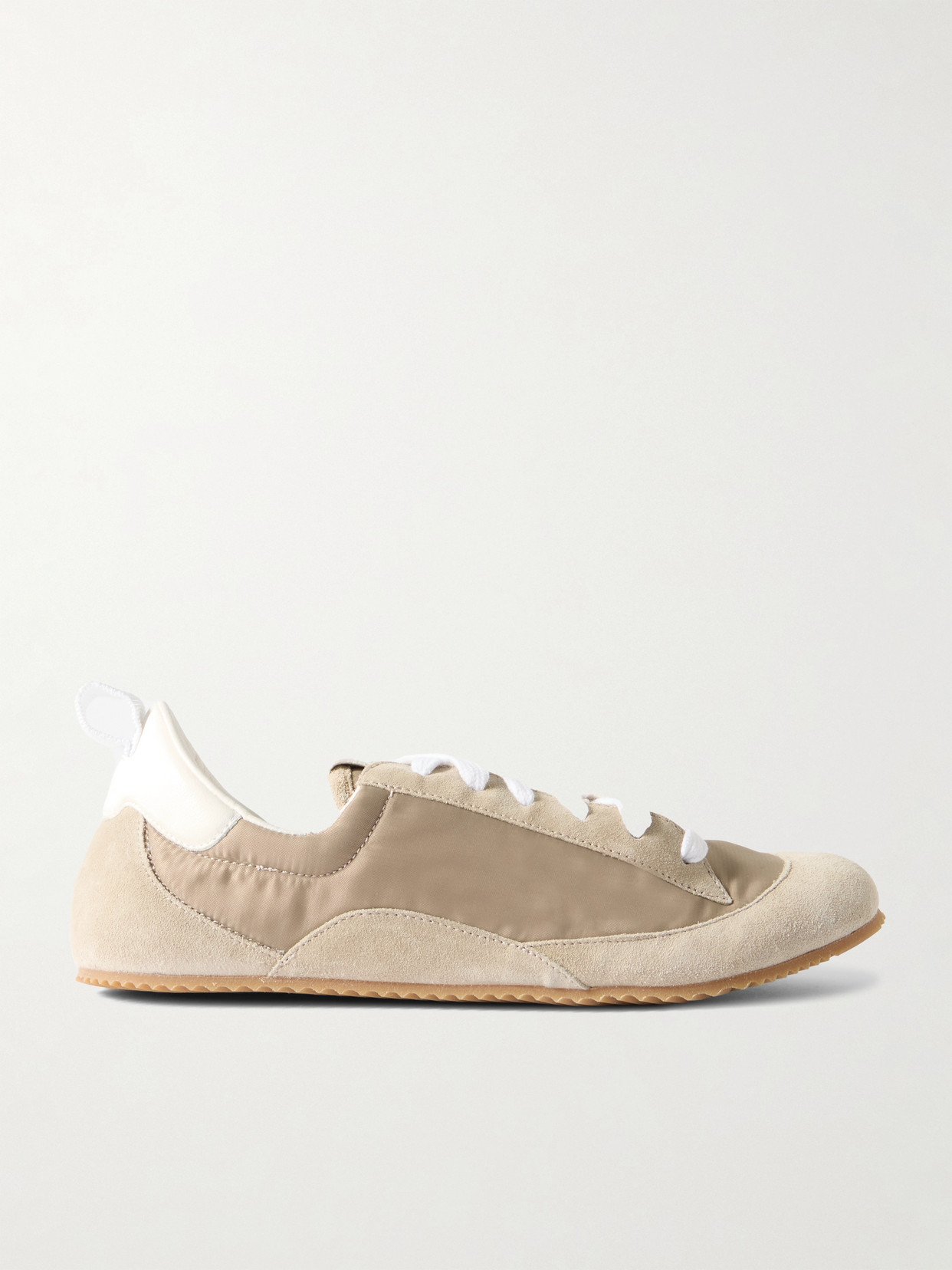 Jamie Haller Sacchetto Leather And Suede-trimmed Shell Sneakers In Brown