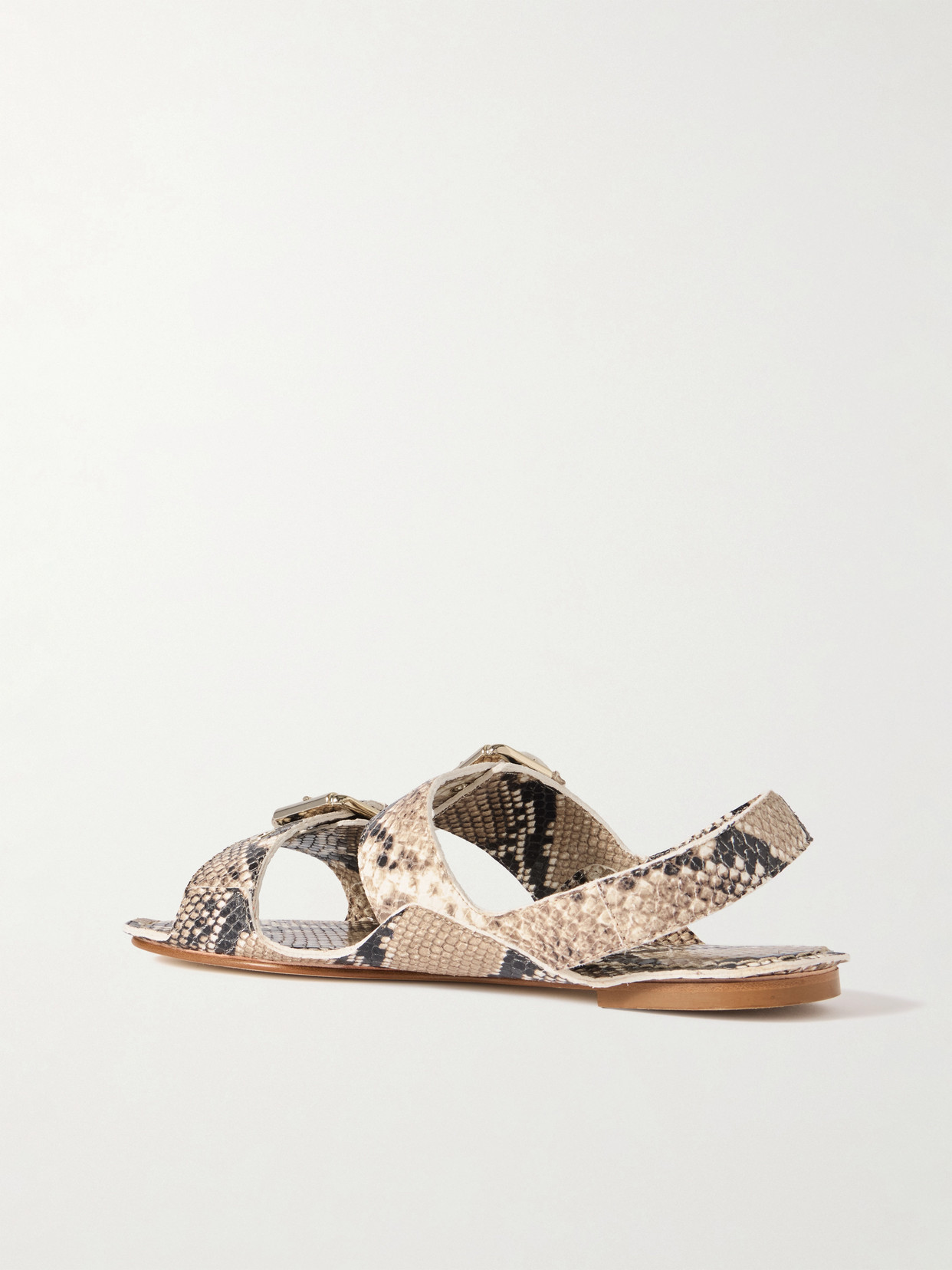 The Double Buckle Snake-Effect Sandals