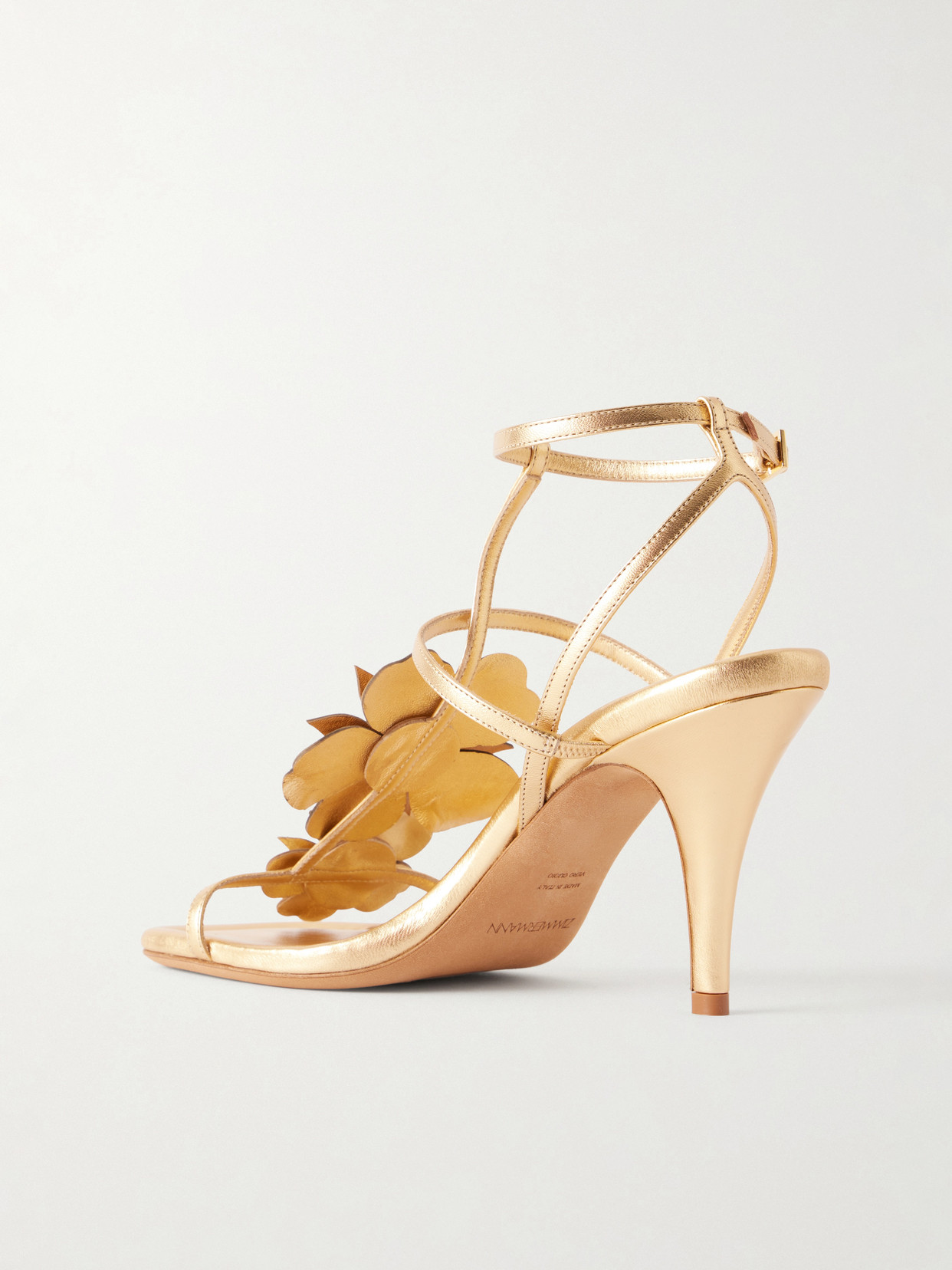 Belara Metallic-Leather Sandals