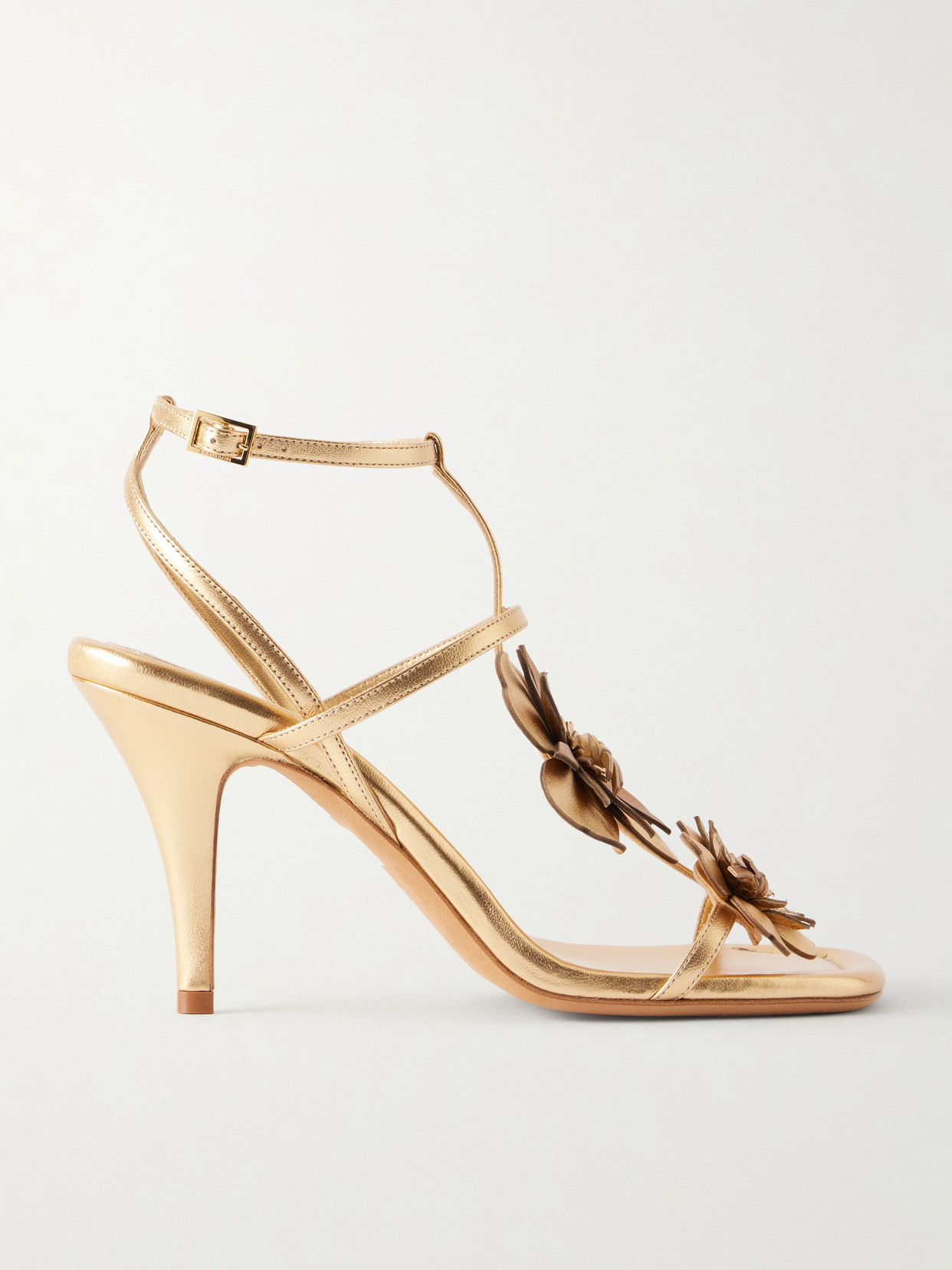 Belara Metallic-Leather Sandals