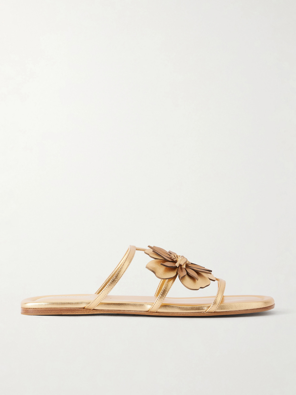 Zimmermann - Embellished Metallic Leather Sandals - Gold