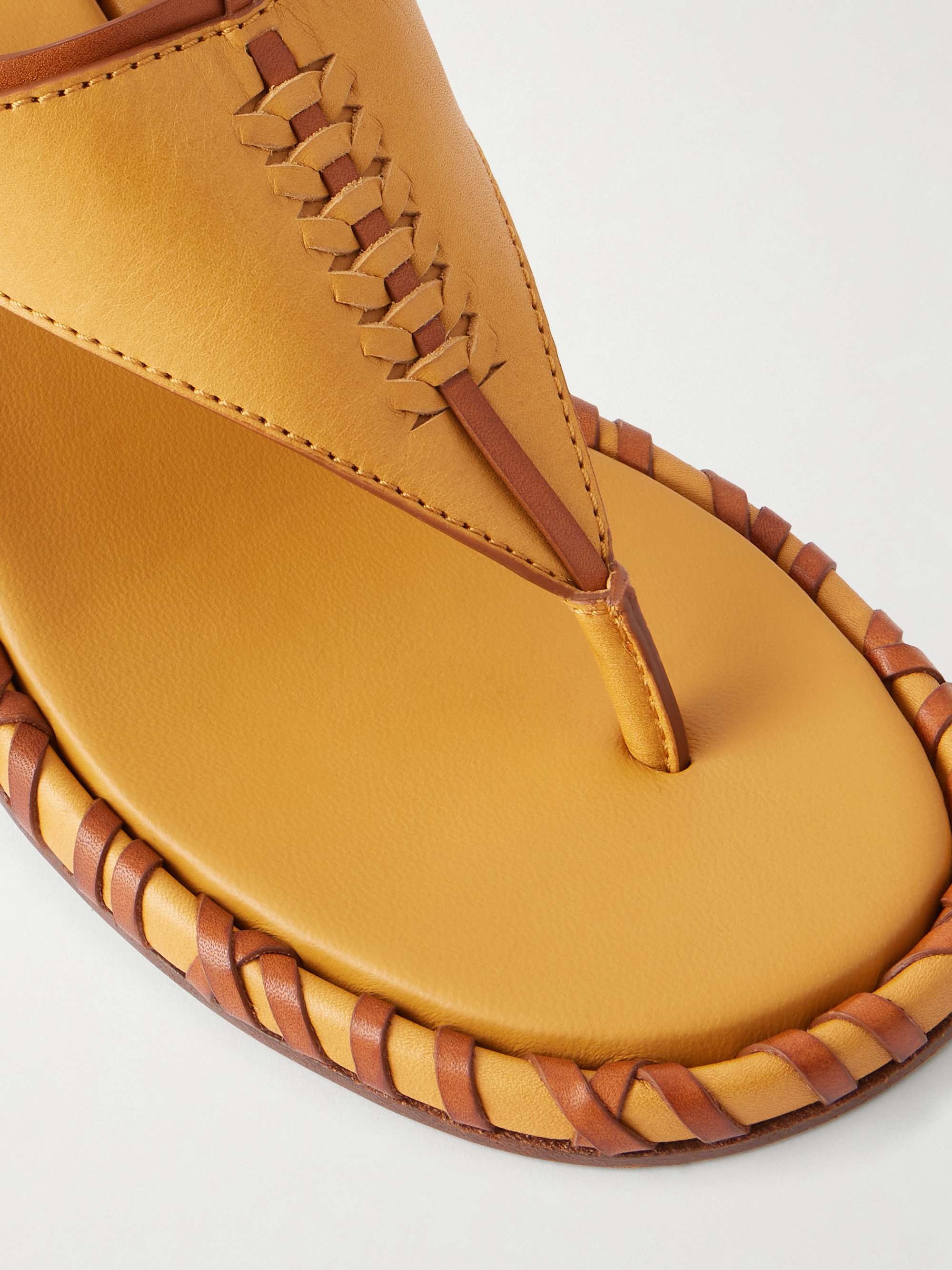 ZIMMERMANN Alchemy leather wedge thong sandals | NET-A-PORTER
