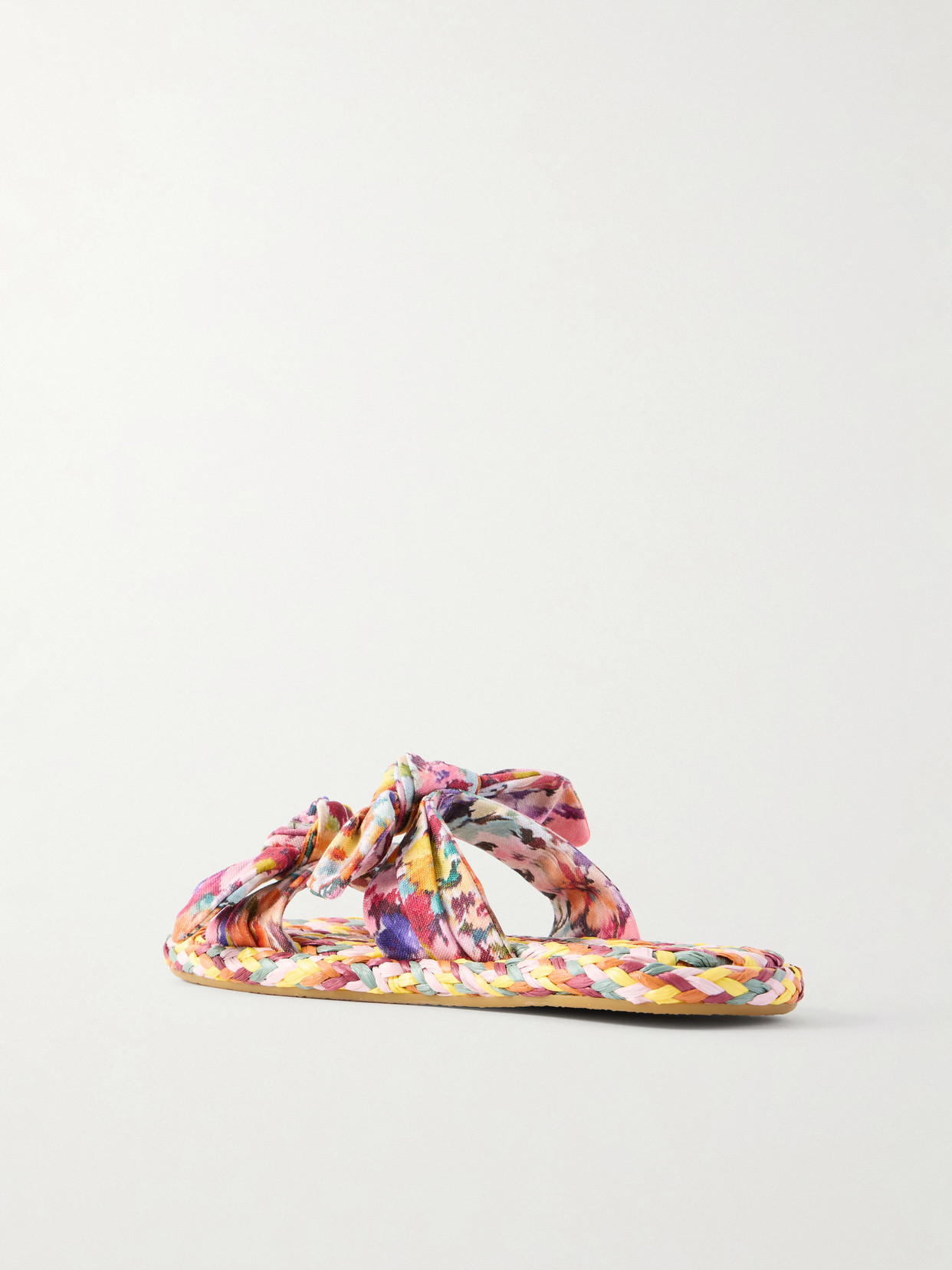 Zimmermann Carousel Printed Raffia Sliders In Multi