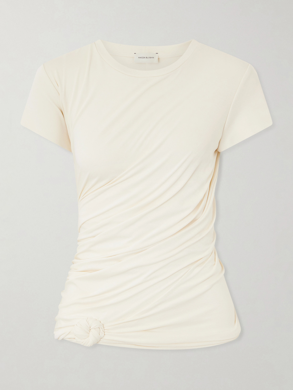 Magda Butrym Gathered Jersey T-shirt In White