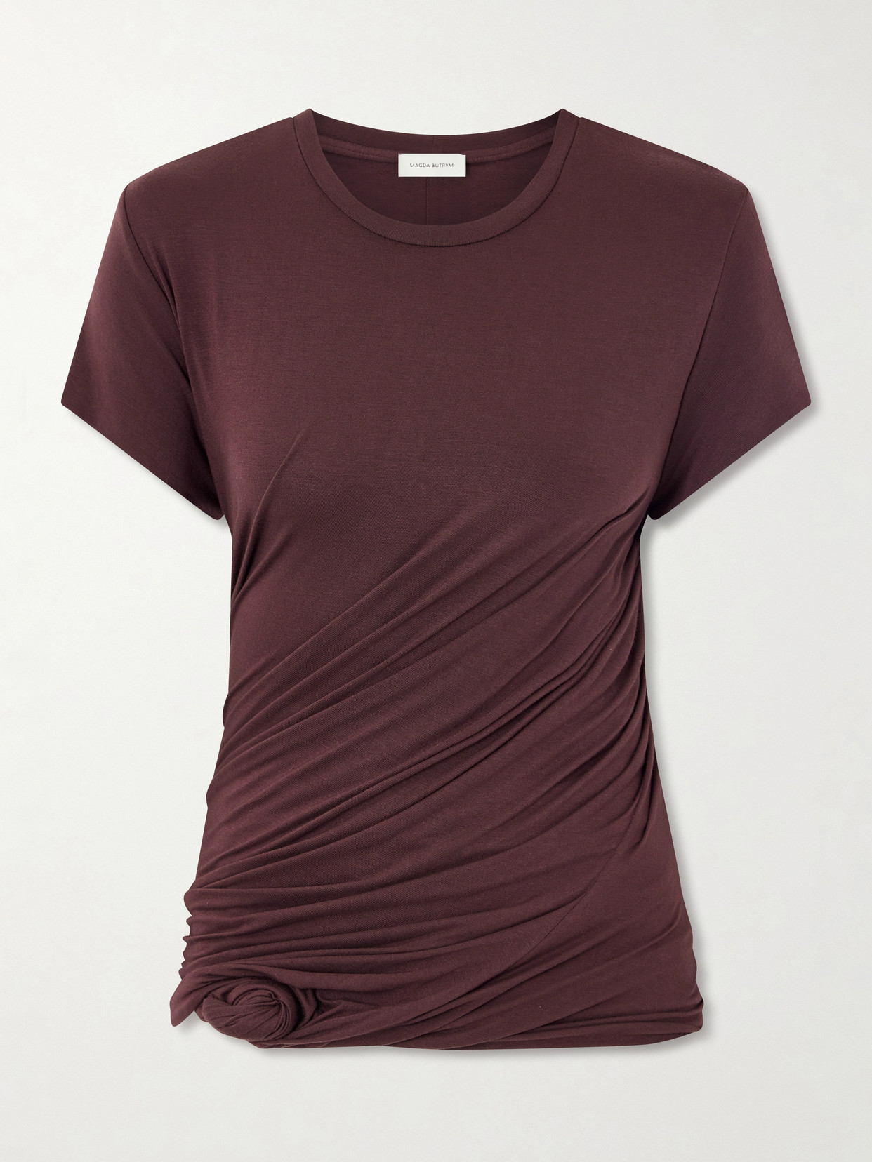 Gathered Cotton-Blend T-Shirt