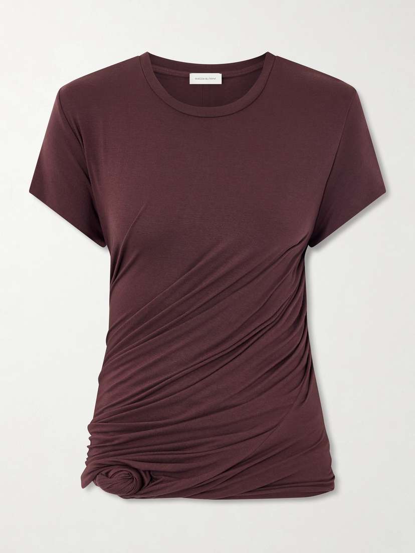 Magda Butrym Gathered Cotton-blend T-shirt