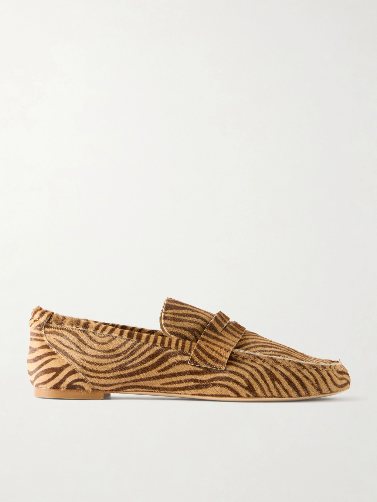 Jamie Haller Zebra-print Calf Hair Penny Loafers In Brown
