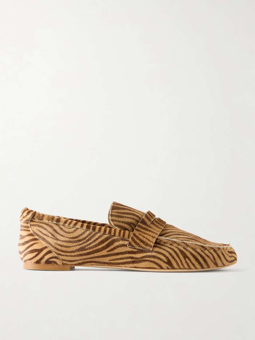 Jamie Haller Zebra-print Calf Hair Penny Loafers