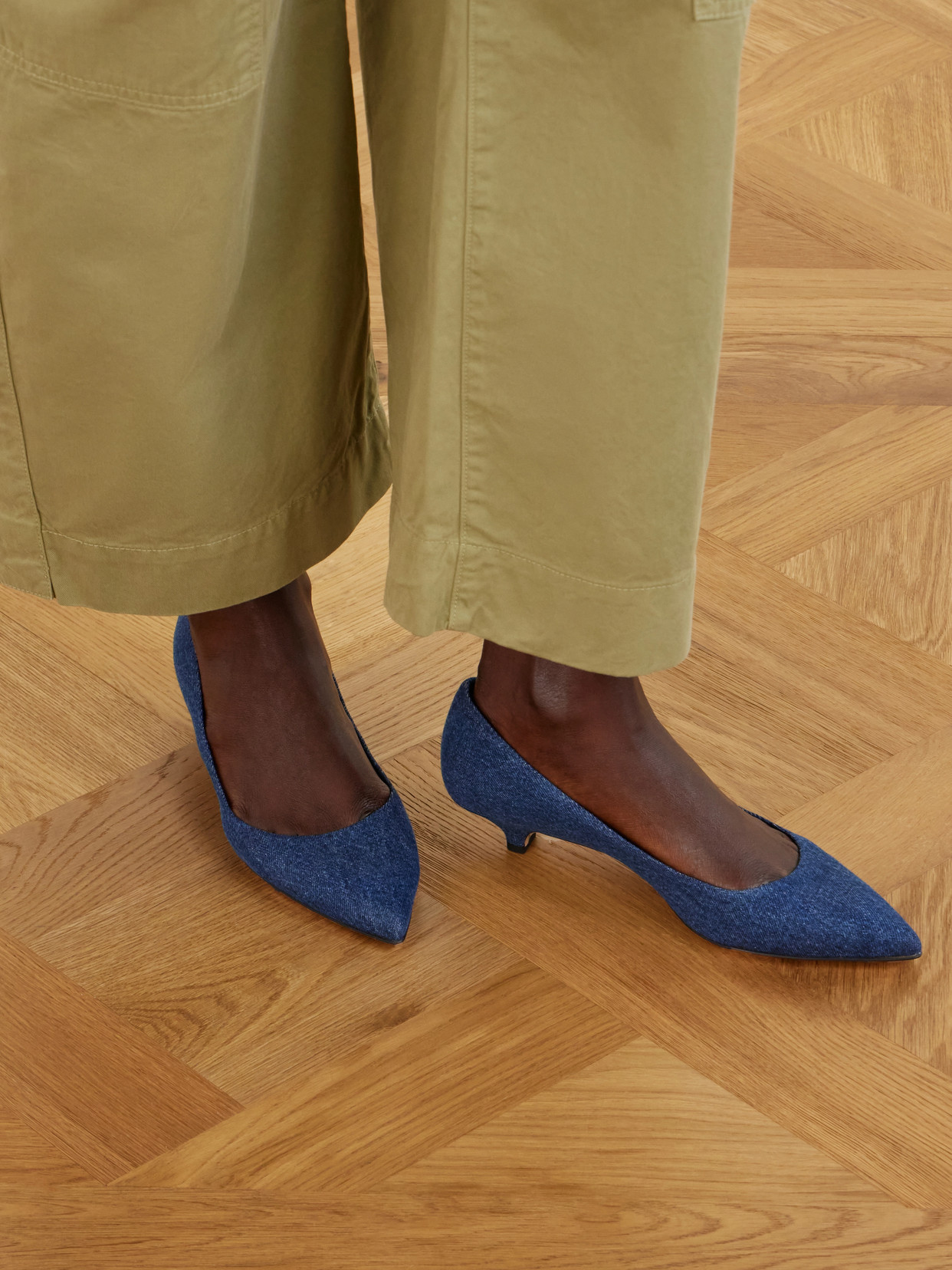 The Kitty Denim Pumps