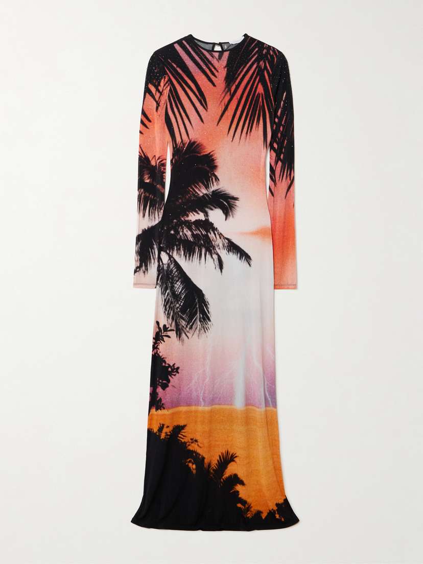 Rabanne Crystal-embellished Printed Stretch-jersey Midi Dress | Thumbnail 5 Rabanne Crystal-embellished Printed Stretch-jersey Midi Dress | Thumbnail 5