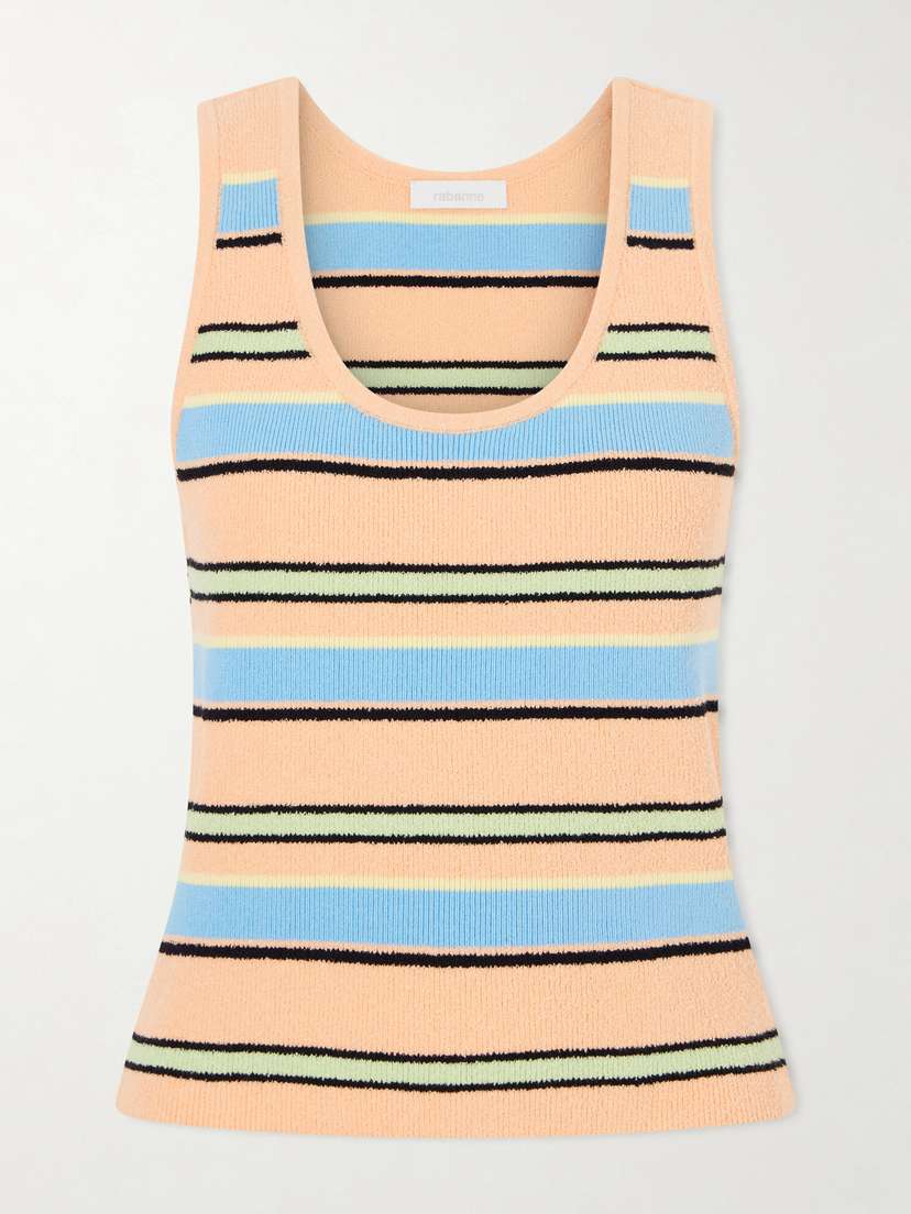 Rabanne Striped Cotton-blend Terry Tank