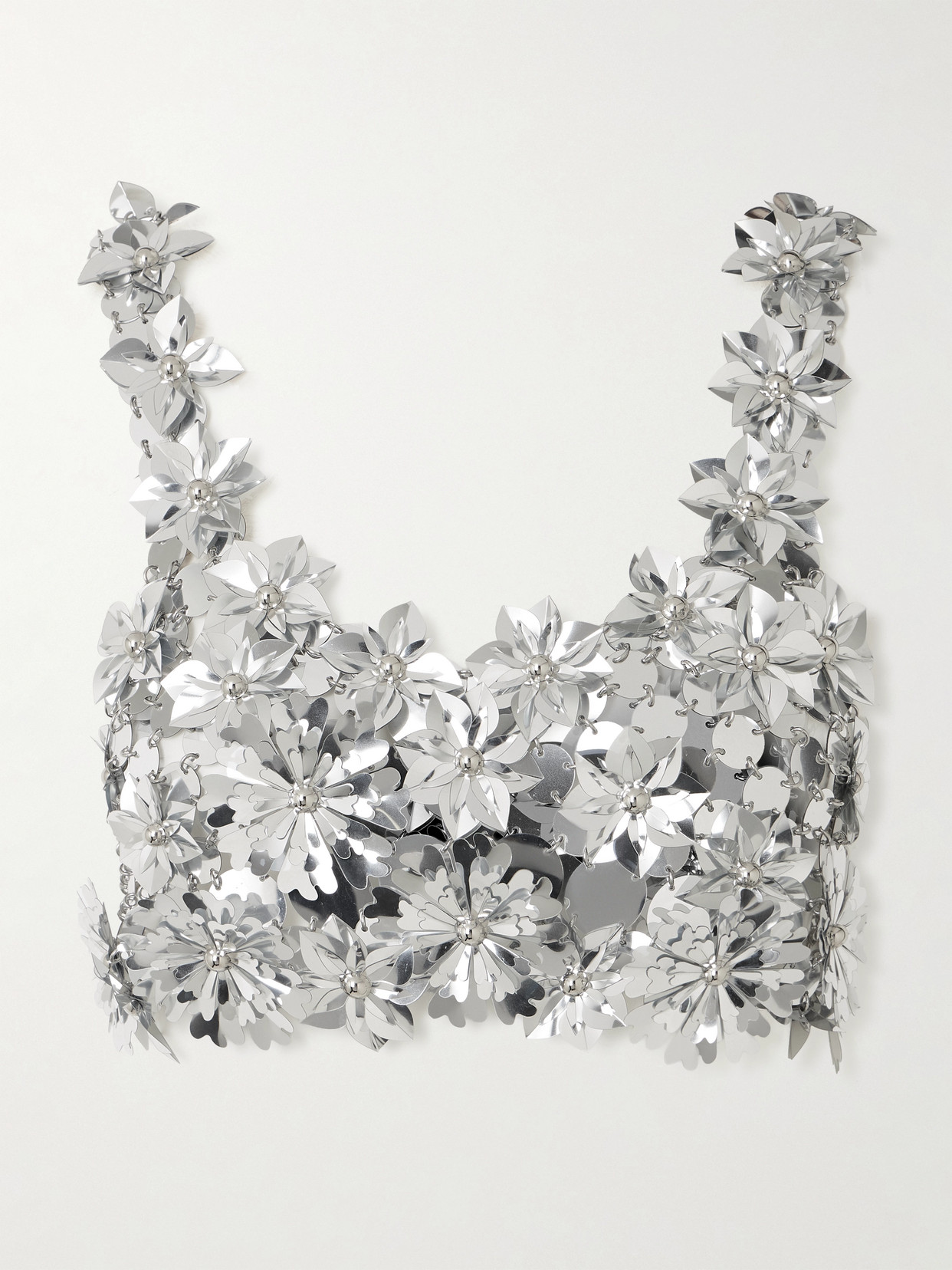 Cropped Embellished Chainmail Top