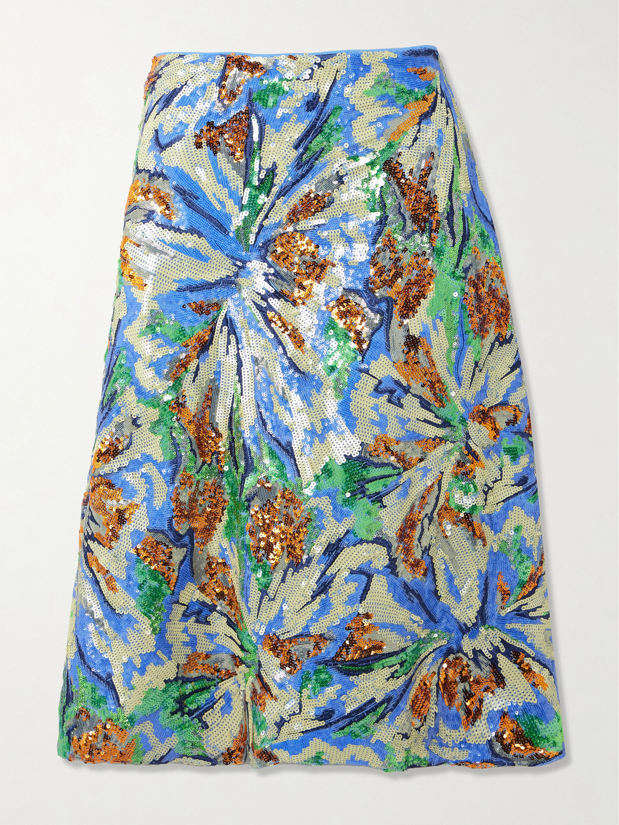 Rabanne Sequined Crepe Midi Skirt In Multi
