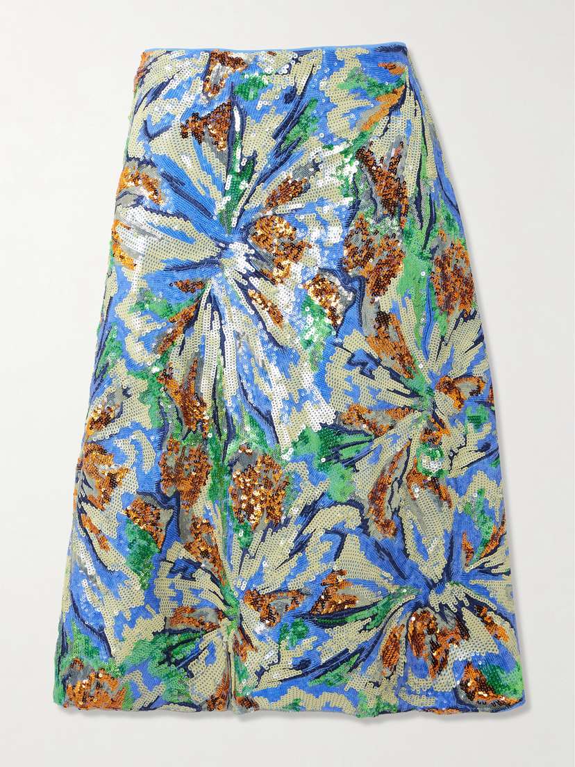 Rabanne Sequined Crepe Midi Skirt
