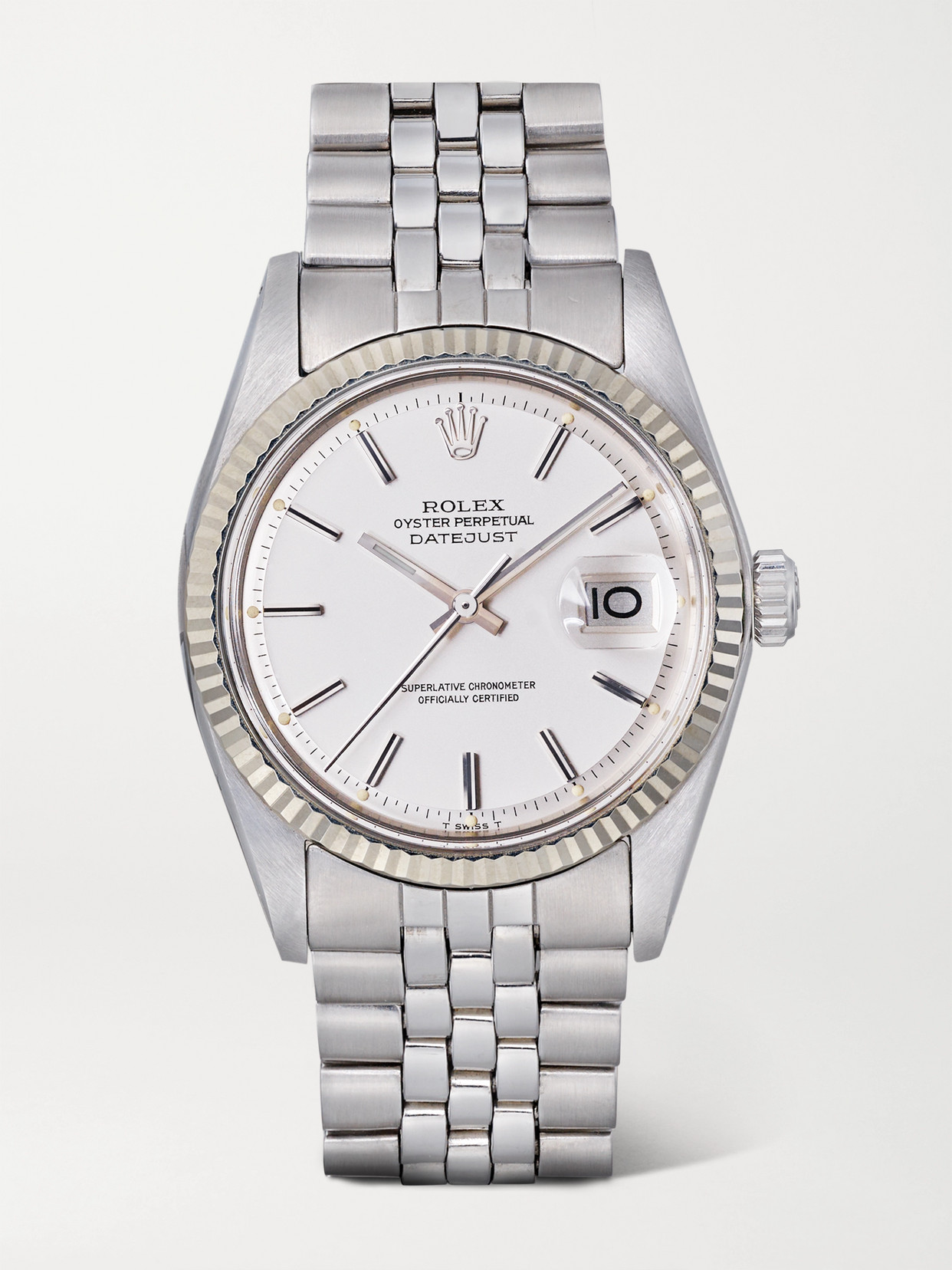 Wind Vintage Rolex Datejust 36mm Stainless Steel Watch In White