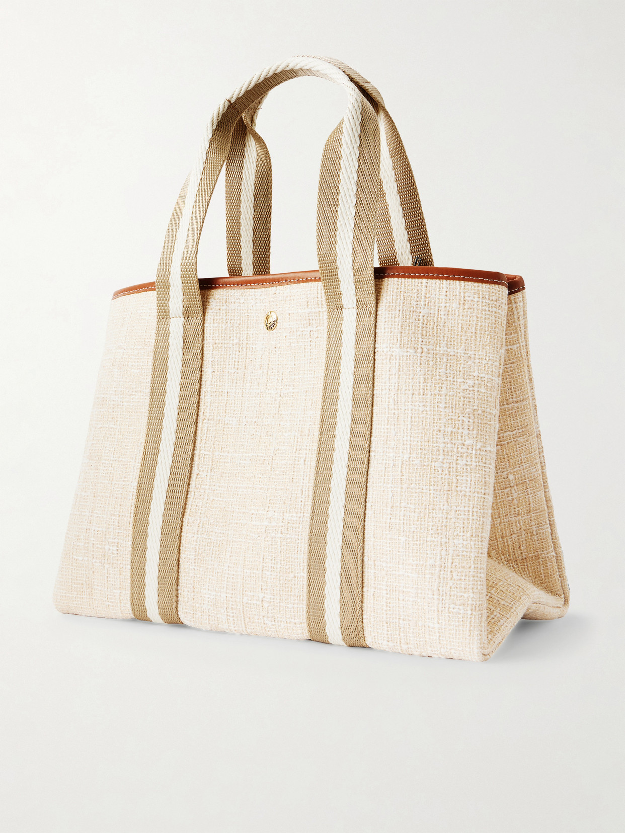 Traversée Medium Leather-Trimmed Tweed Tote