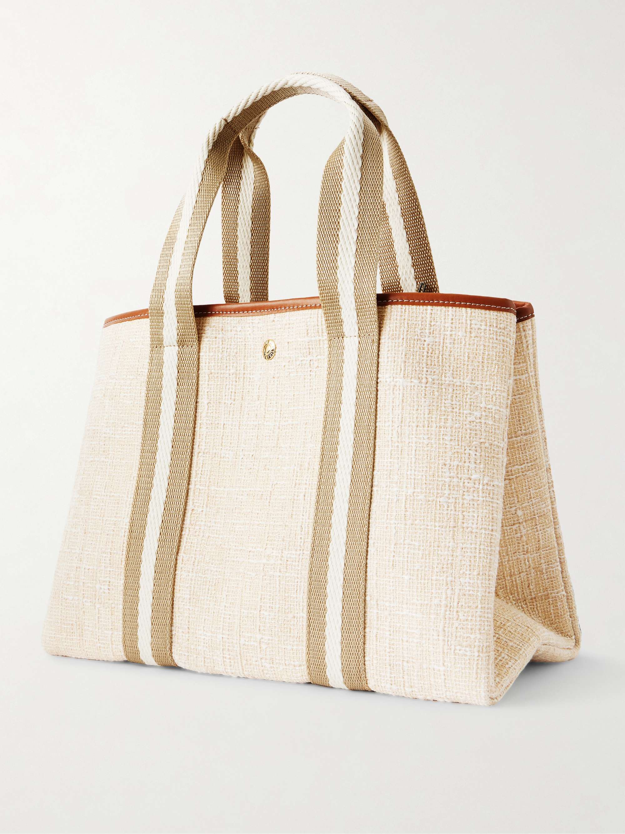 RUE DE VERNEUIL Traversée medium leather-trimmed tweed tote | NET