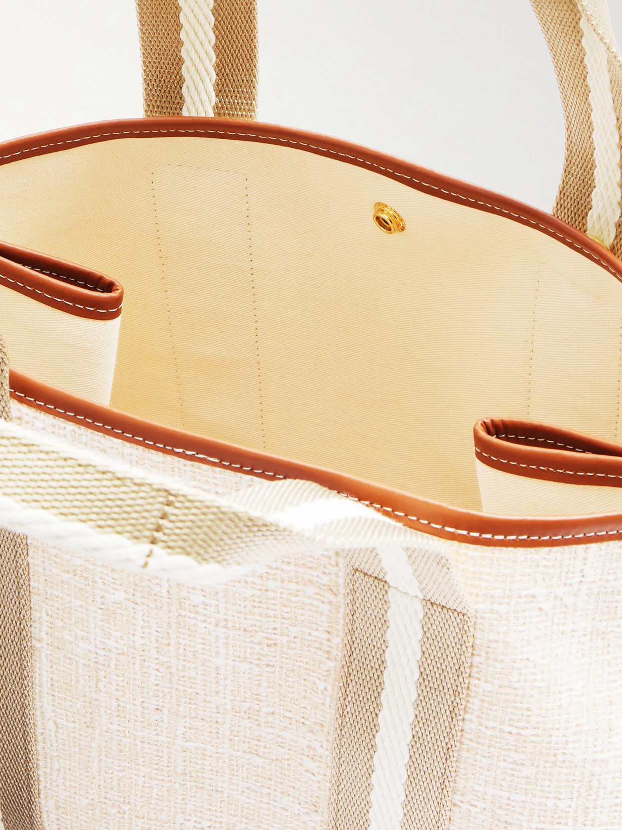 Traversée Medium Leather-Trimmed Tweed Tote