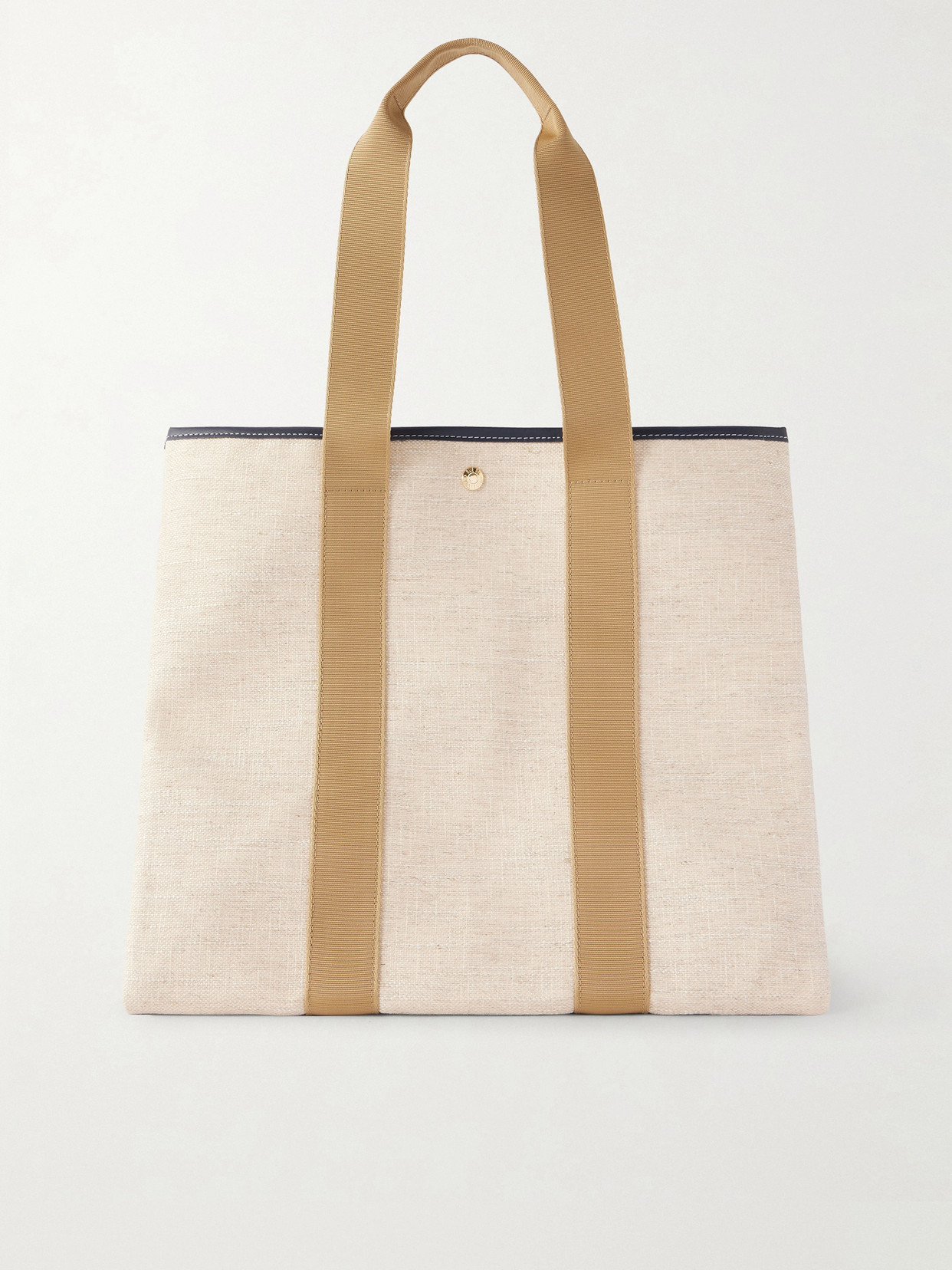 Traversée Large Leather-Trimmed Linen Tote