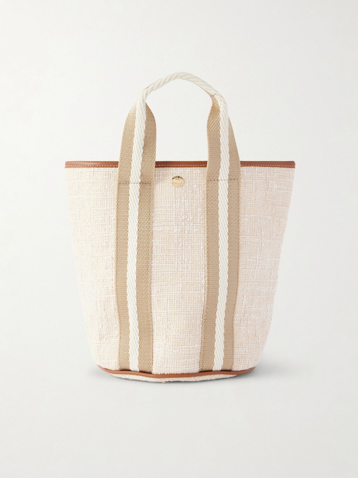 Cruise small leather-trimmed tweed tote
