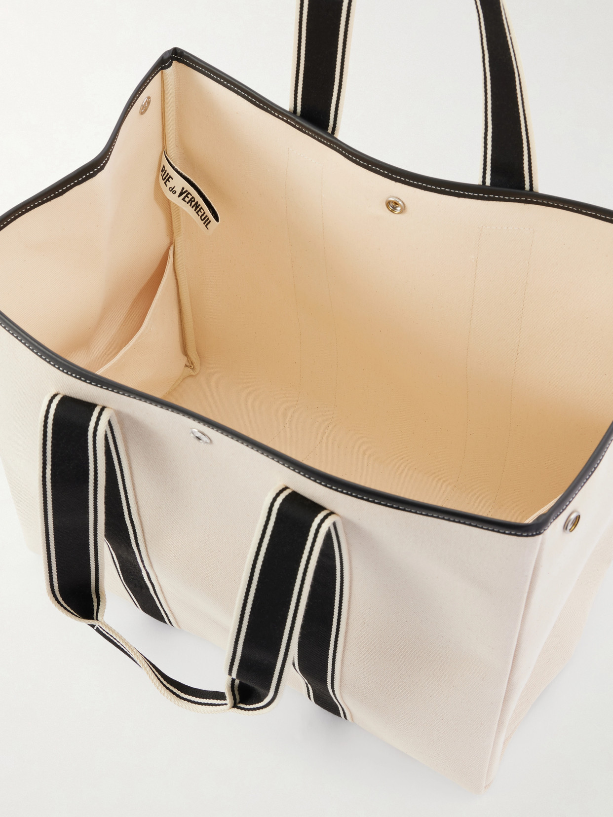 Traversée Large Leather-Trimmed Canvas Tote