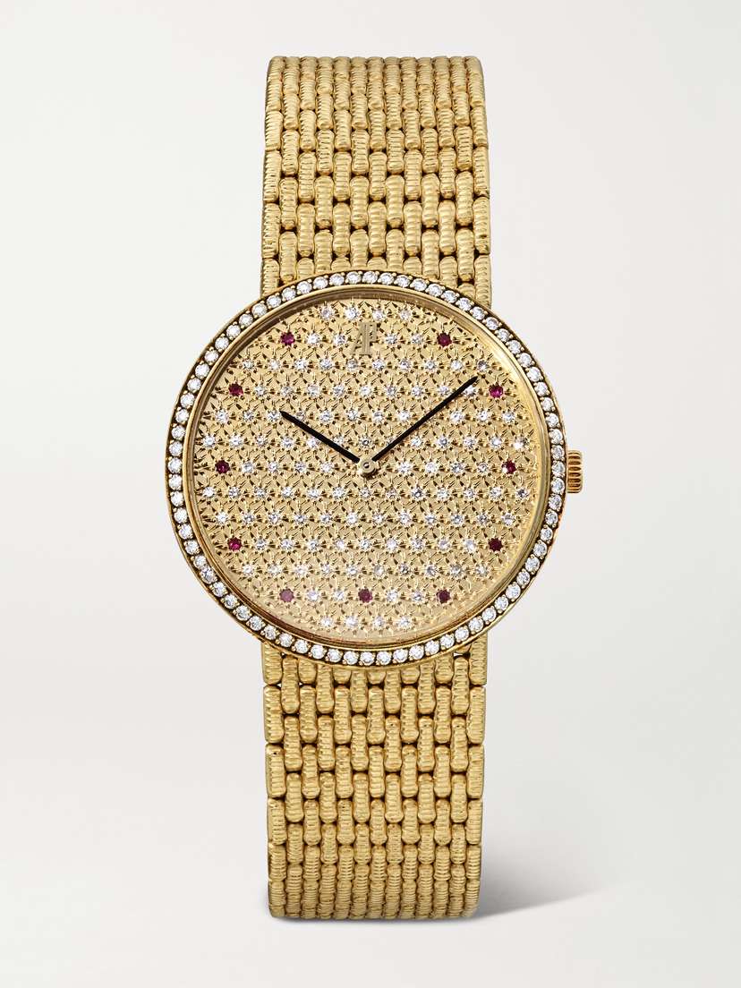 Stephanie Windsor Vintage 1980s Audemars Piguet 34mm 18-karat Gold, Diamond And Ruby Watch