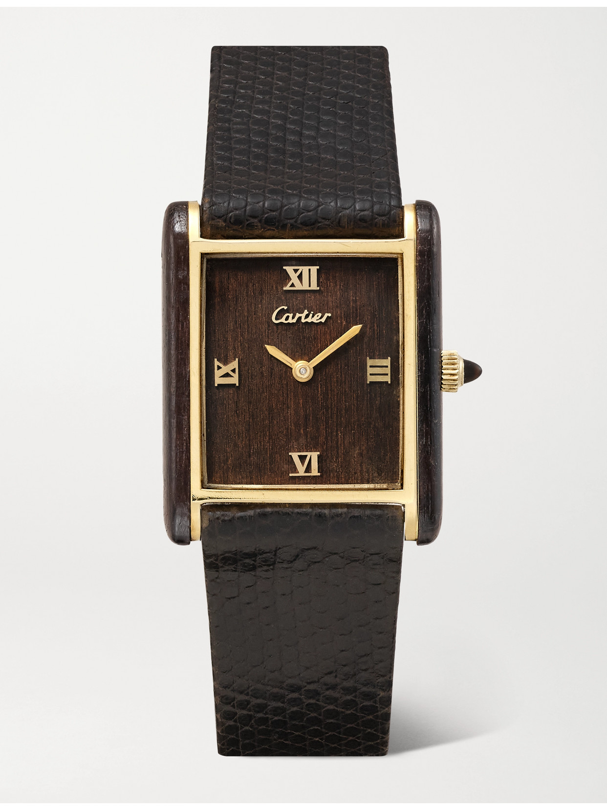Stephanie Windsor Vintage Cartier Tank Normale Wool, Gold And Alligator Watch
