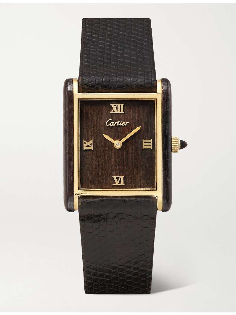 Stephanie Windsor Vintage Cartier Tank Normale Rosewood, Gold And Alligator Watch