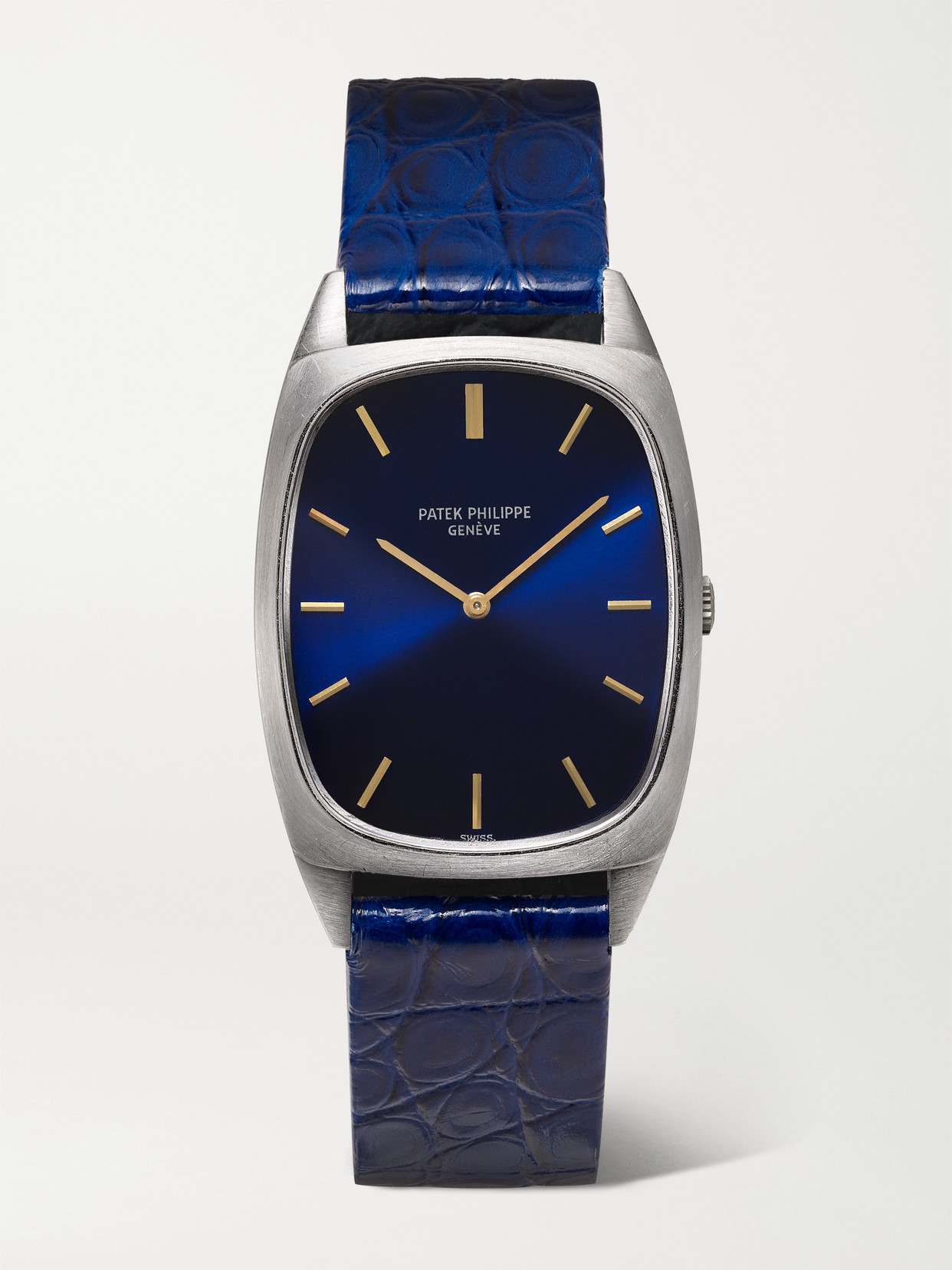 Stephanie Windsor + Patek Philippe Vintage 1970s Ellipse Hand-wound 26mm 18-karat White Gold And Lizard Watch