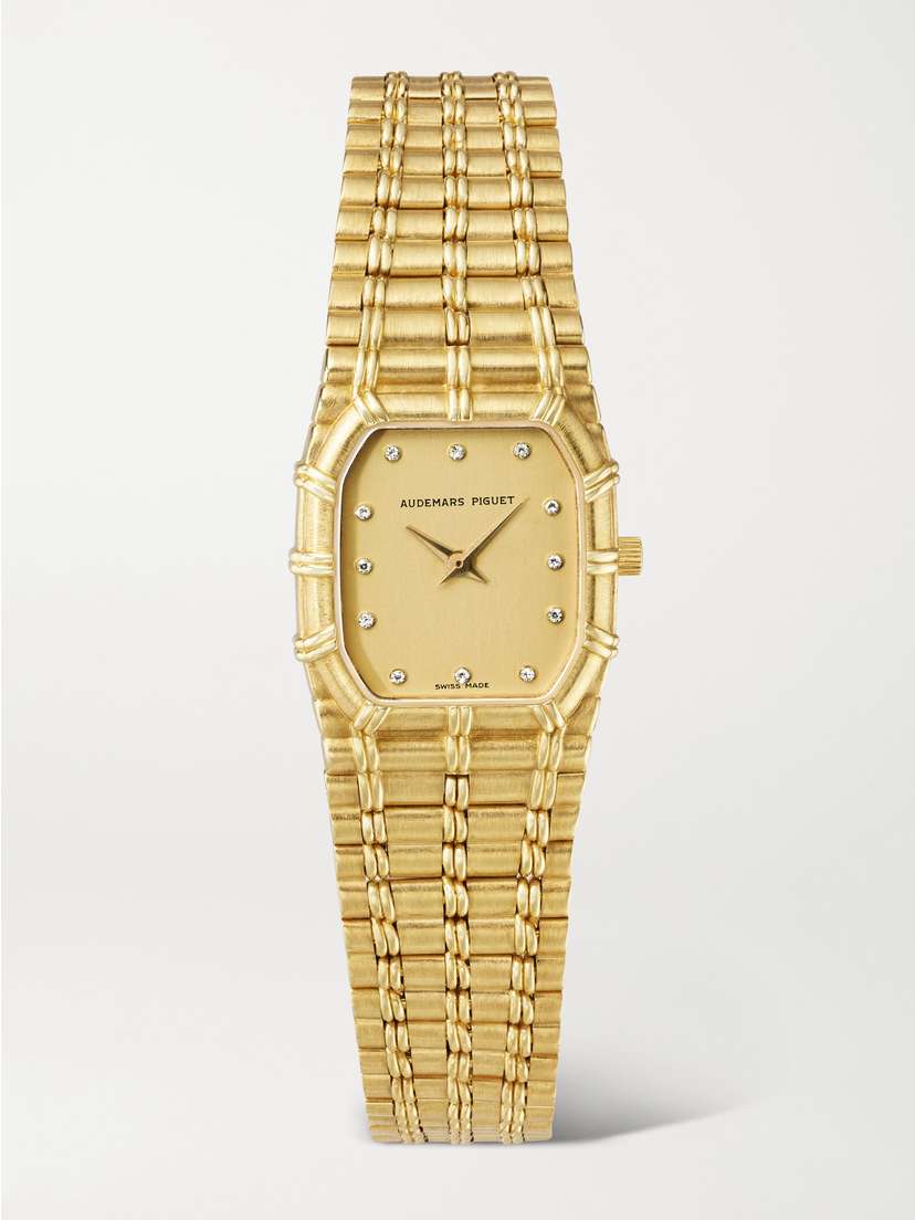 Stephanie Windsor Vintage Audemars Piguet Bamboo 19mm 18-karat Gold And Diamond Watch