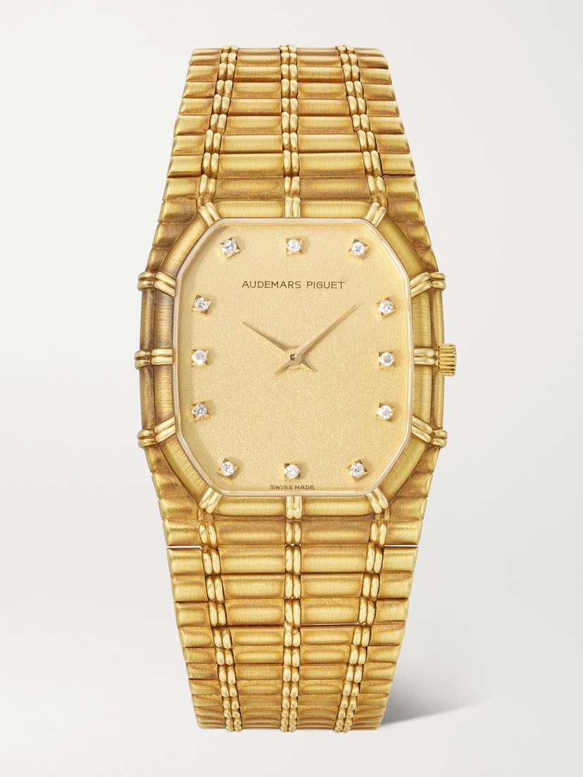 Stephanie Windsor Audemars Piguet Vintage 1982 Bamboo 18-karat Gold And Diamond Watch