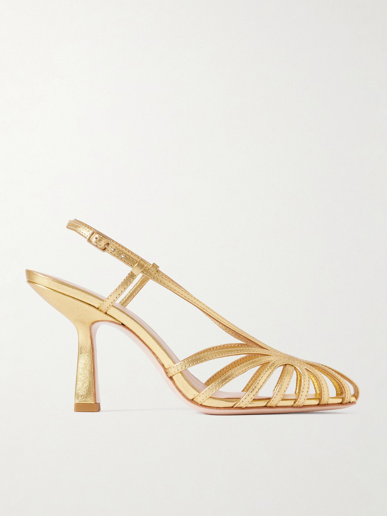 Loeffler Randall Alexandra Metallic Leather Sandals In Gold