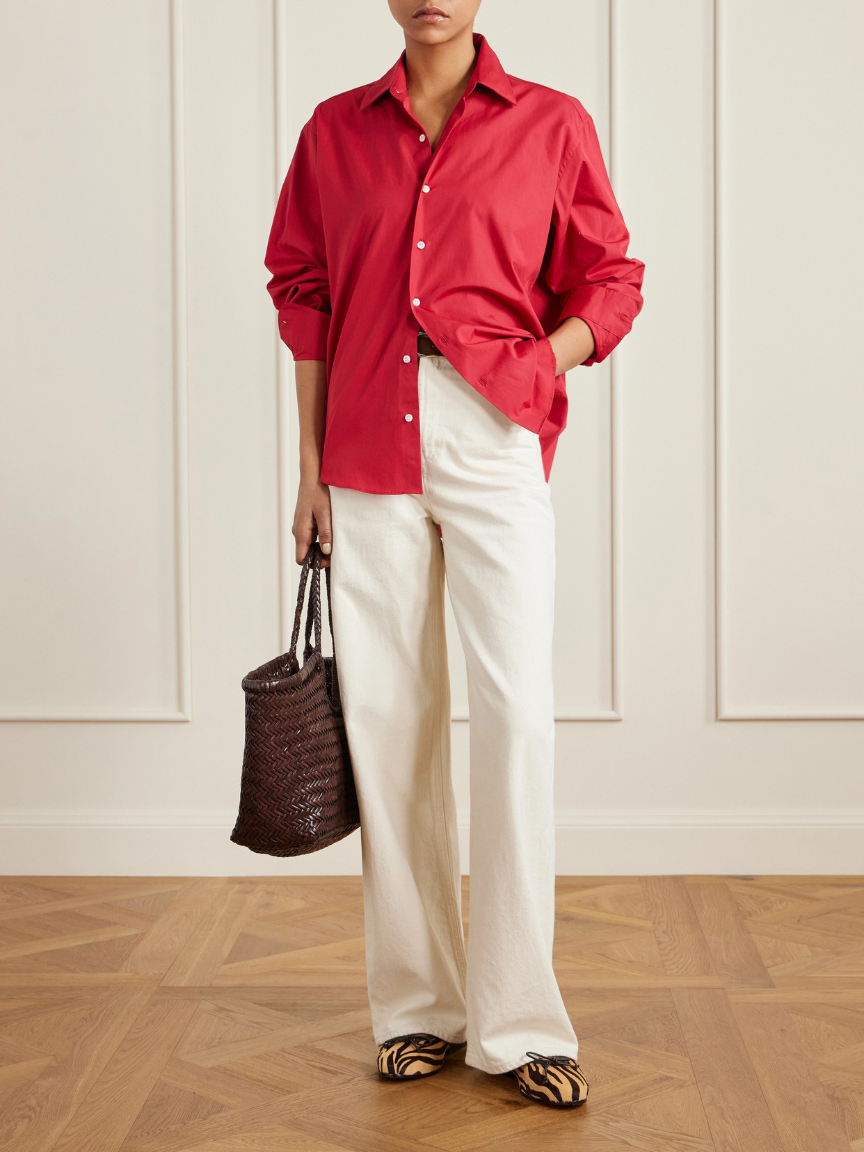 Loeffler Randall Noelle Bow-detailed Leather-trimmed Zebra-print Calf Hair Ballet Flats In Animal Print