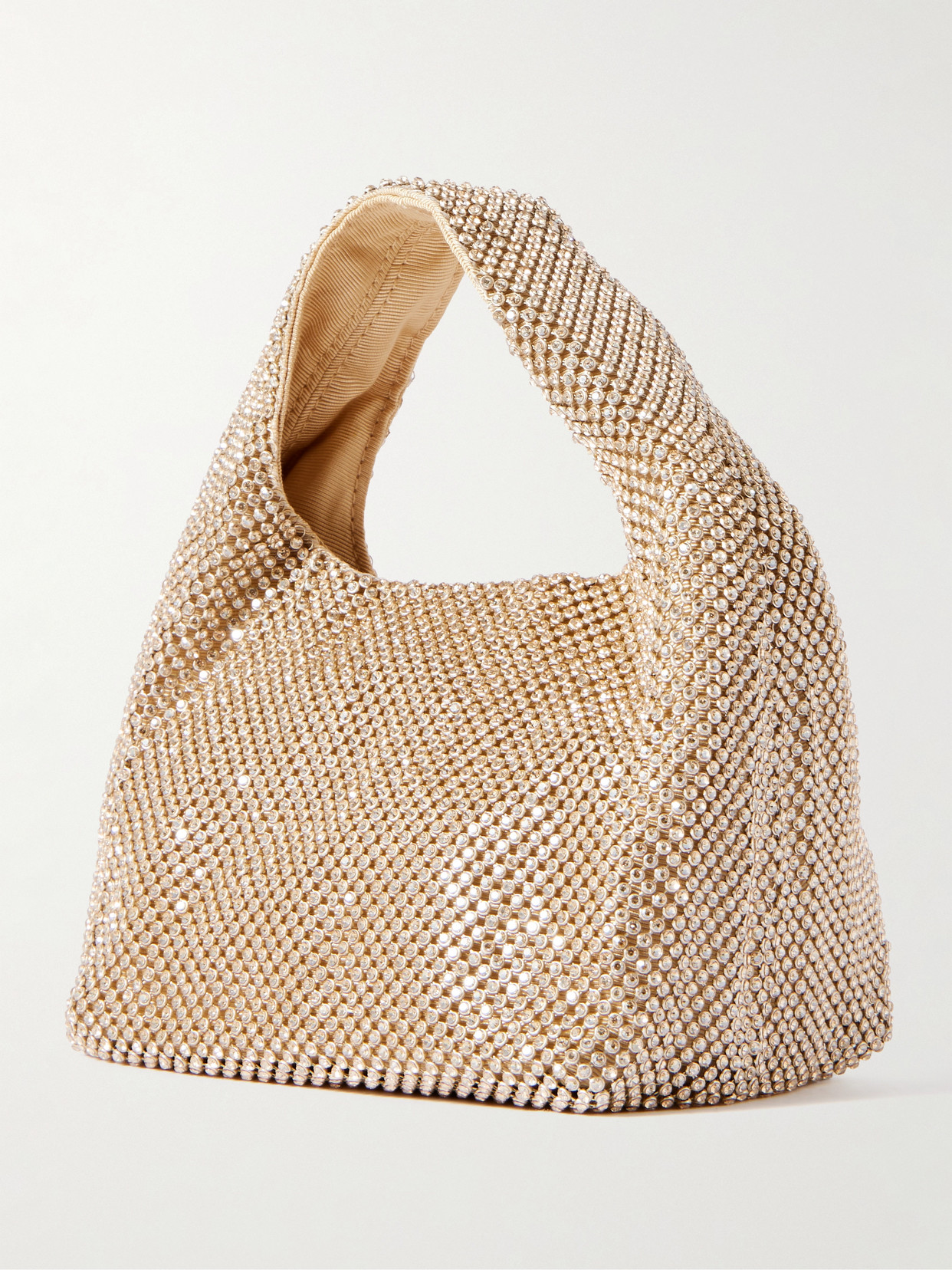 Loeffler Randall Kenzie Crystal-embellished Faille Clutch In Gold