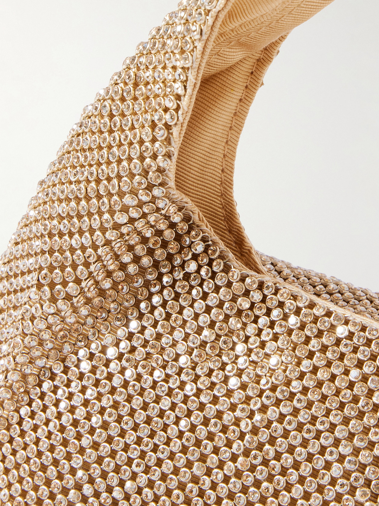 Loeffler Randall Kenzie Crystal-embellished Faille Clutch In Gold