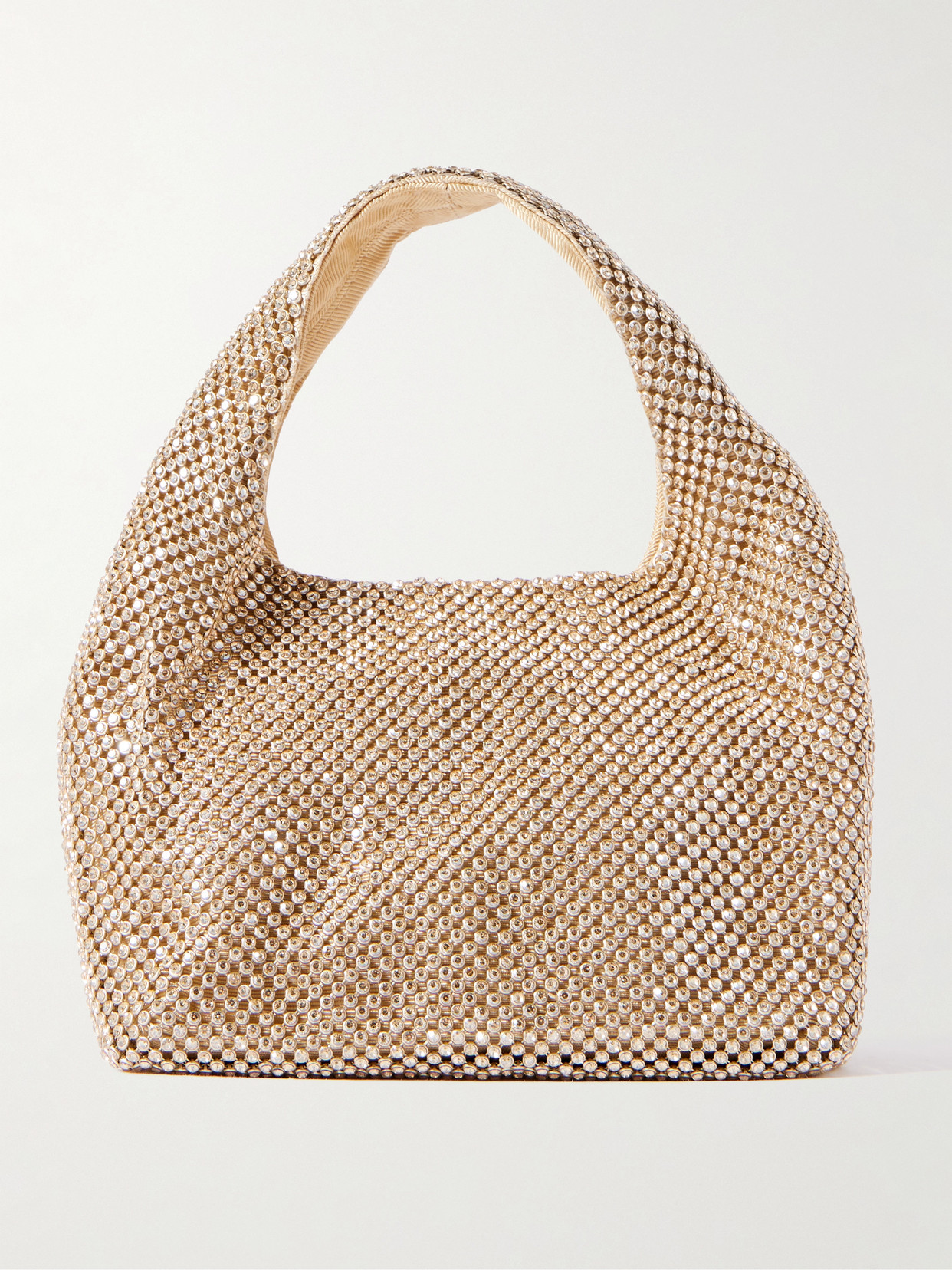 Loeffler Randall Kenzie Crystal-embellished Faille Clutch In Gold