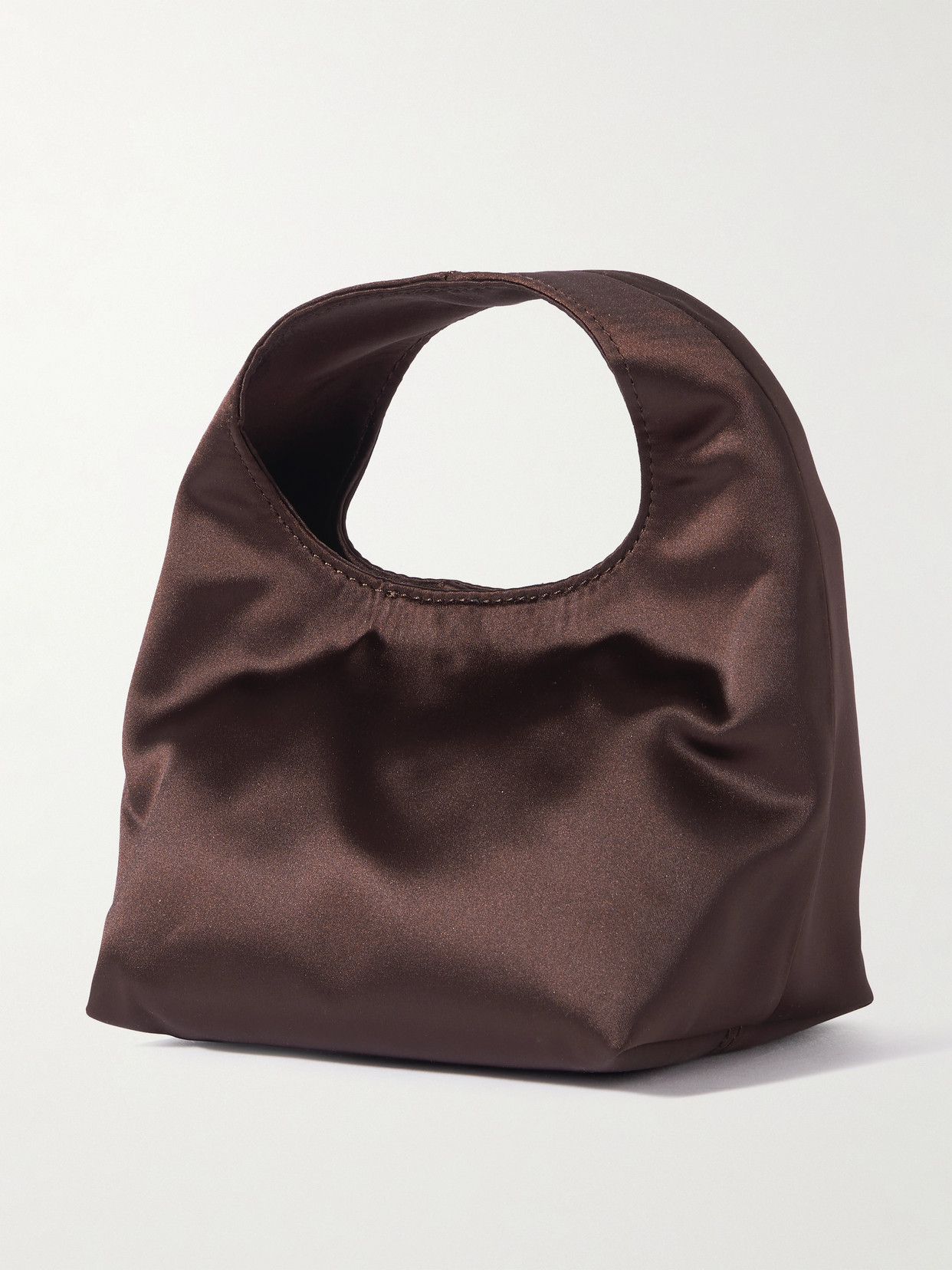 Loeffler Randall Kenzie Mini Recycled-satin Clutch In Brown