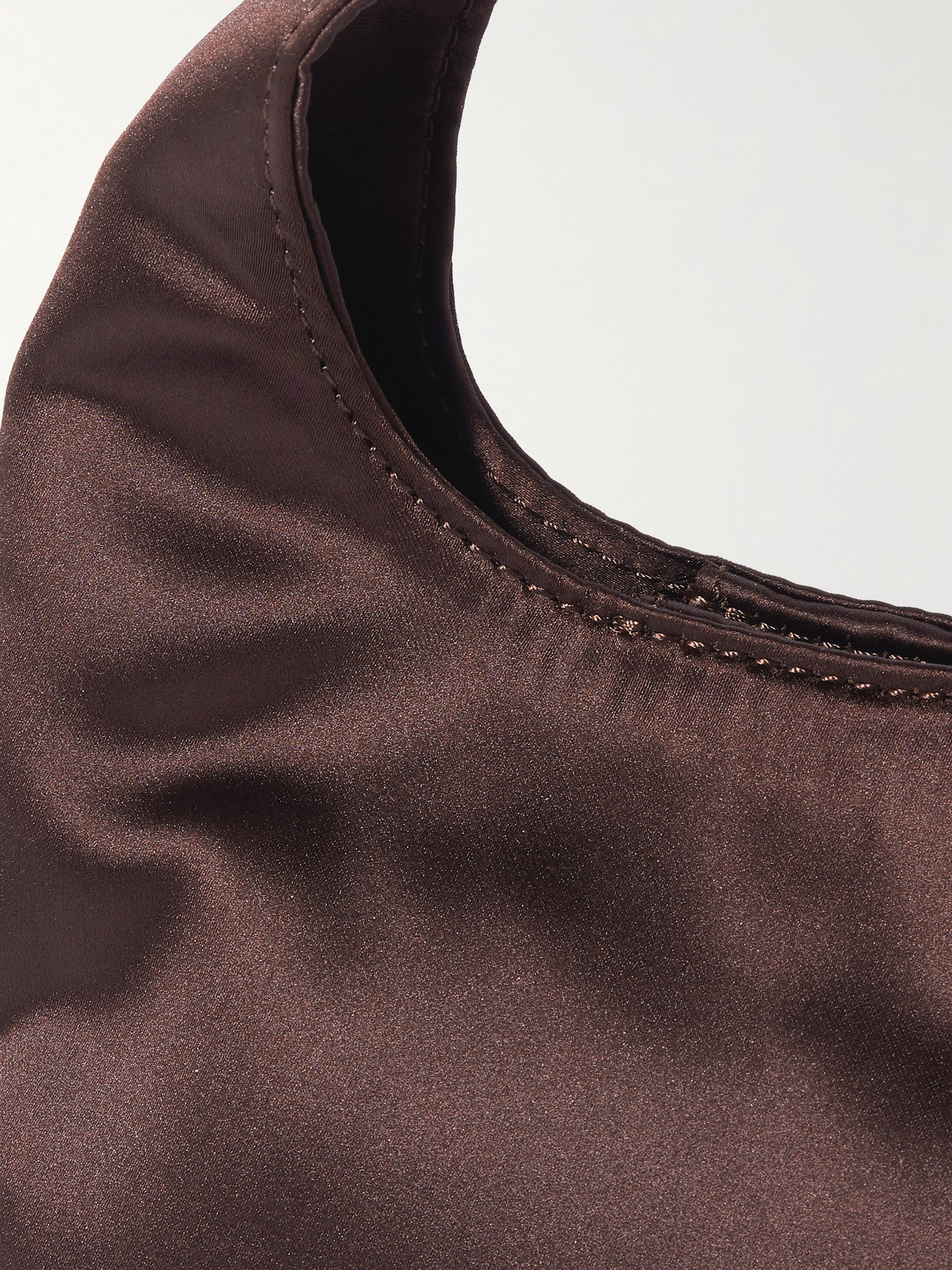 Loeffler Randall Kenzie Mini Recycled-satin Clutch In Brown