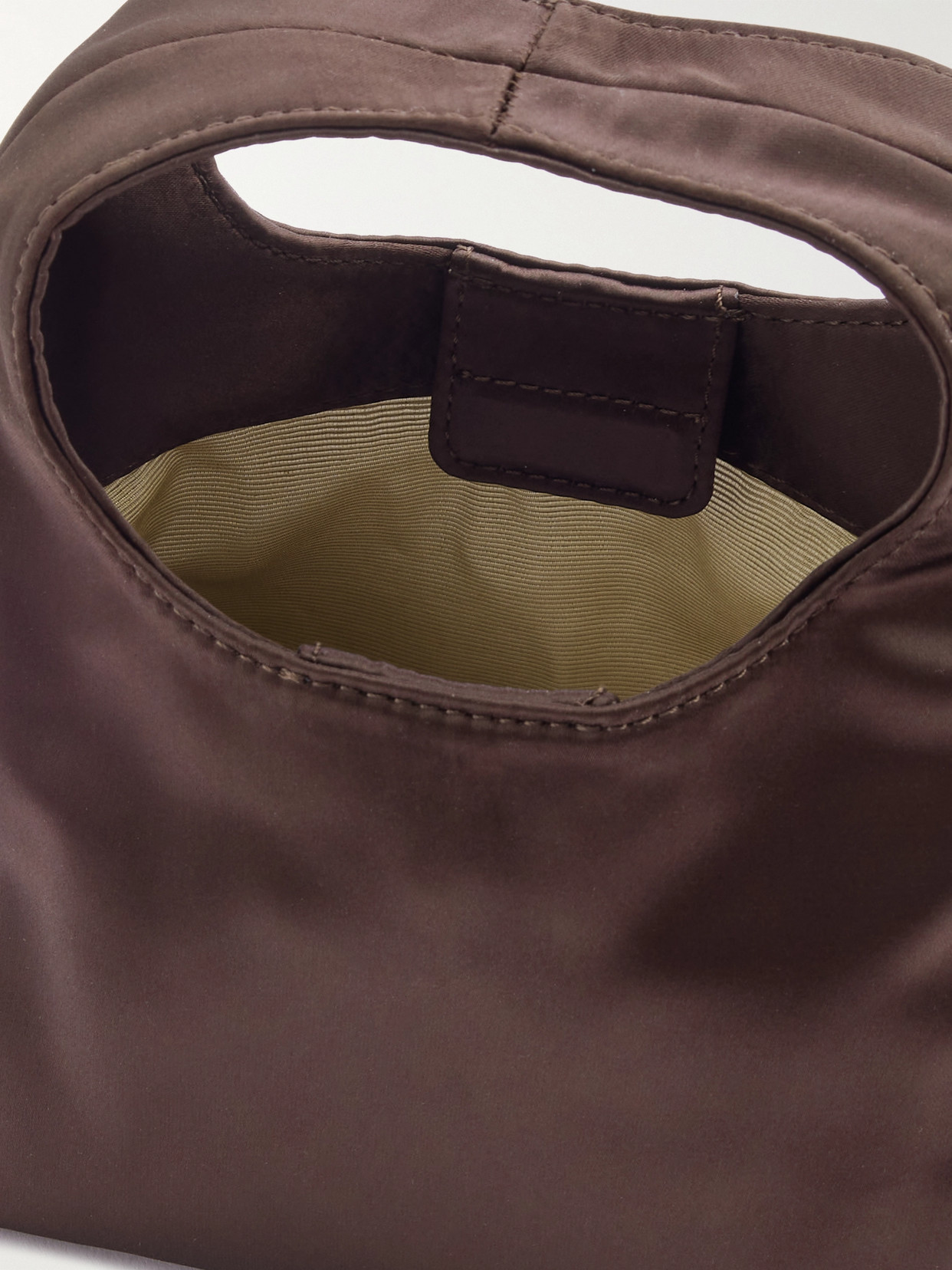 Loeffler Randall Kenzie Mini Recycled-satin Clutch In Brown